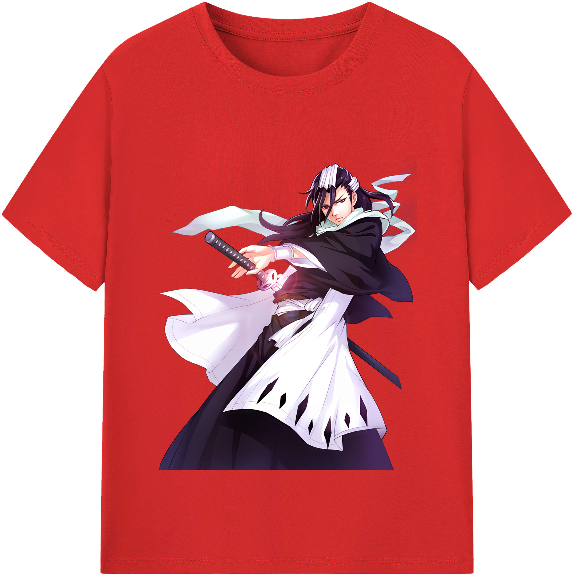 （画像用） ブリーチ くちき びゃくや BLEACH Kuchiki Byakuya 綿100％半袖Tシャツ（フロントプリント）