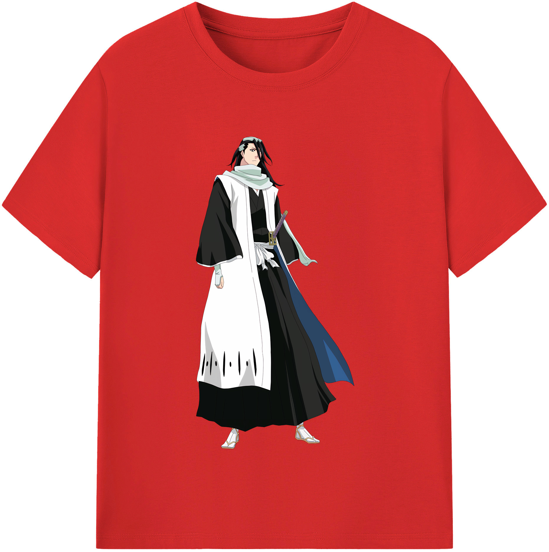 （画像用） ブリーチ くちき びゃくや BLEACH Kuchiki Byakuya 綿100％半袖Tシャツ（フロントプリント）