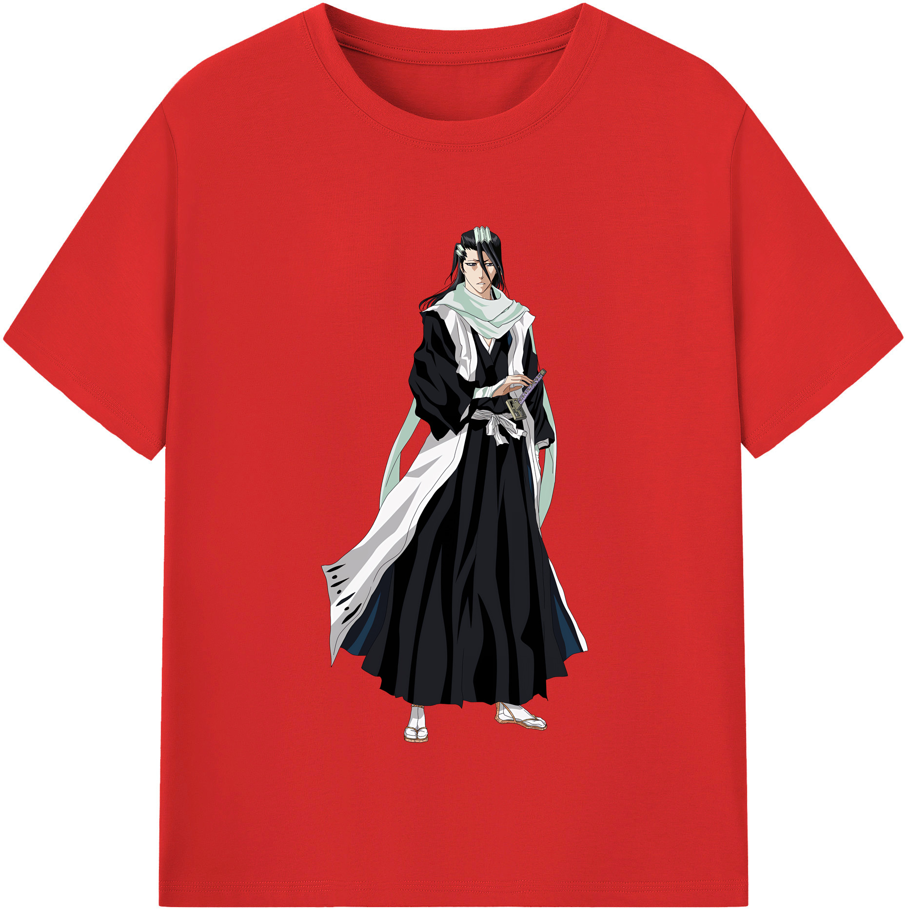 （画像用） ブリーチ くちき びゃくや BLEACH Kuchiki Byakuya 綿100％半袖Tシャツ（フロントプリント）