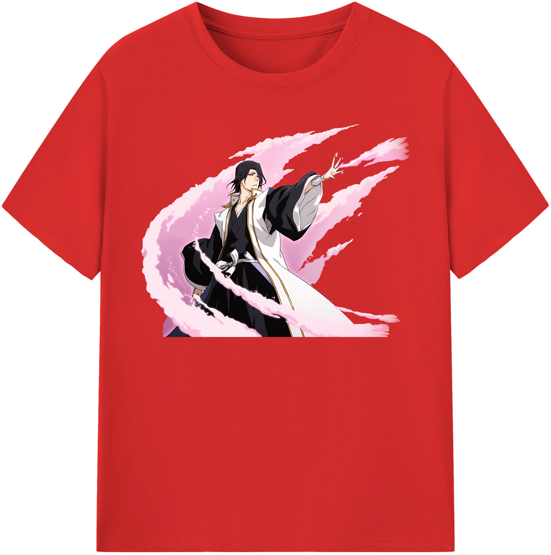 （画像用） ブリーチ くちき びゃくや BLEACH Kuchiki Byakuya 綿100％半袖Tシャツ（フロントプリント）