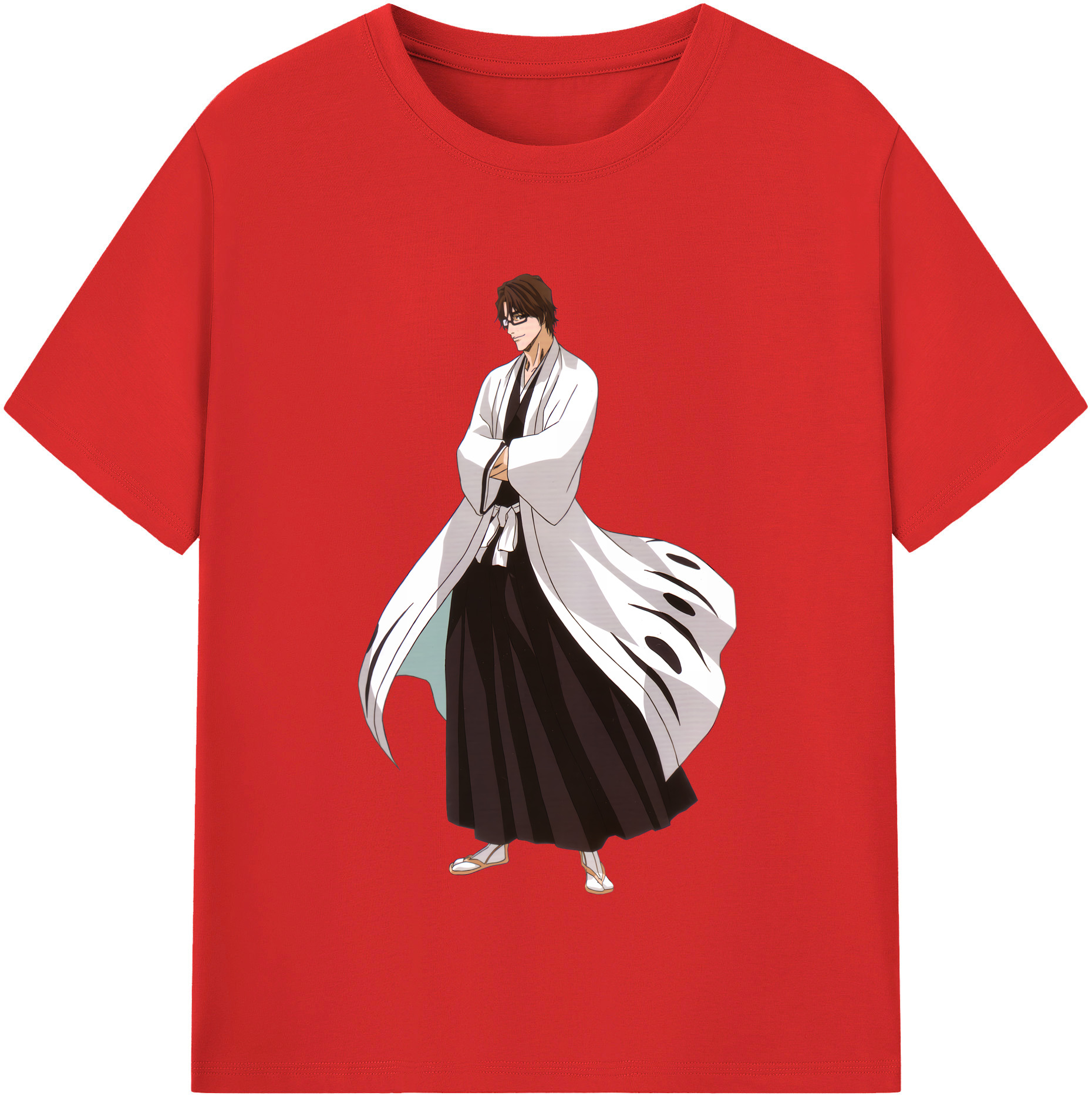 （画像用） ブリーチ 藍染 惣右介（あいぜん そうすけ） BLEACH Aizen Sousuke 綿100％半袖Tシャツ（フロントプリント）