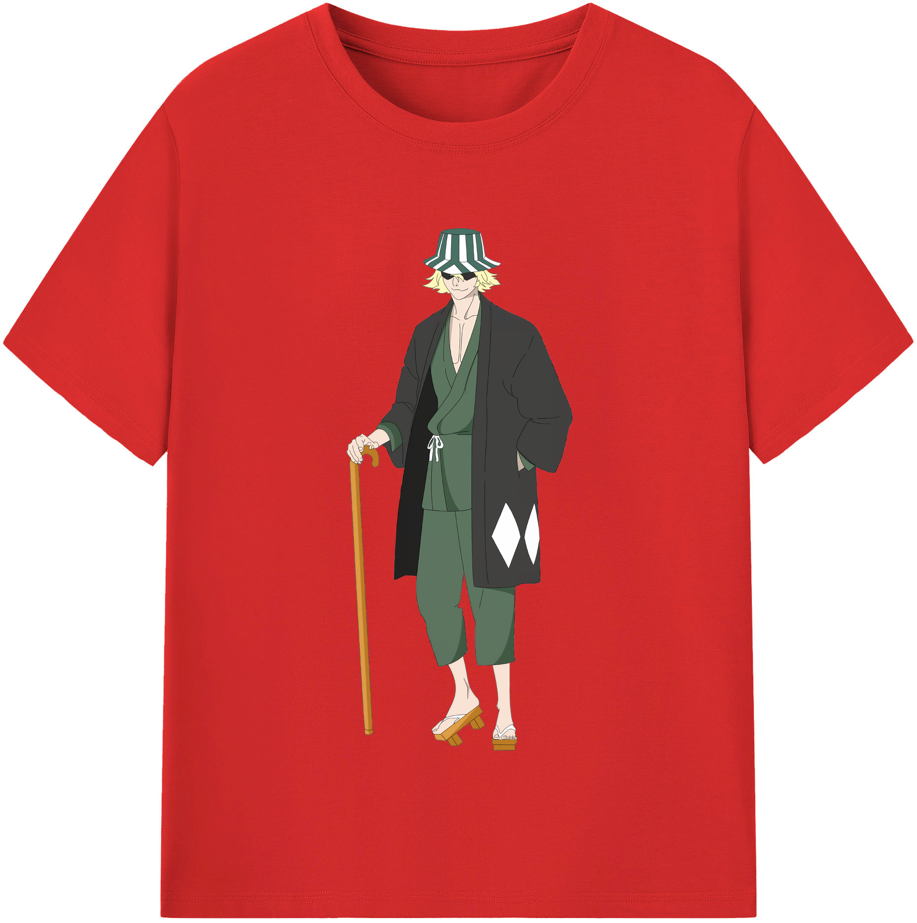 （画像用） "ブリーチ 浦原 喜助（うらはら きすけ） BLEACH Urahara Kisuke " 綿100％半袖Tシャツ（フロントプリント）