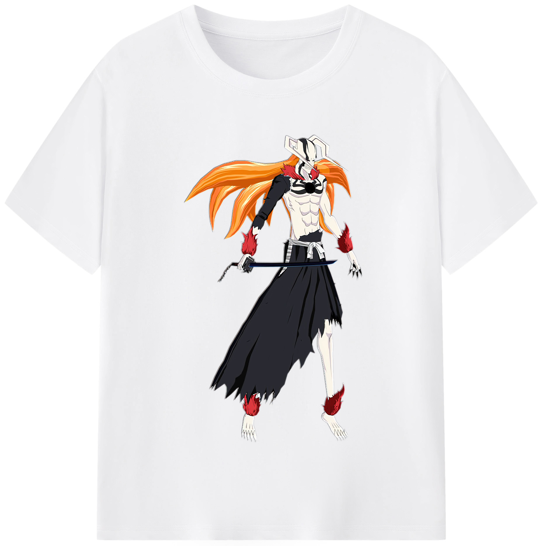 （画像用） ブリーチ 黒崎一護（くろさき いちご）BLEACH Kurosaki Ichigo 綿100％半袖Tシャツ（フロントプリント）