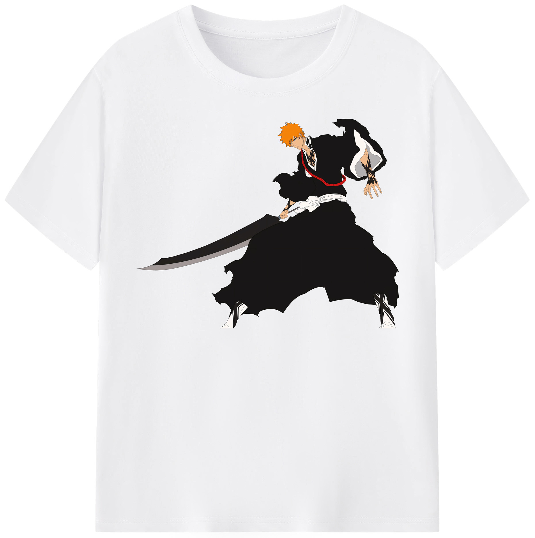 （画像用） ブリーチ 黒崎一護（くろさき いちご）BLEACH Kurosaki Ichigo 綿100％半袖Tシャツ（フロントプリント）
