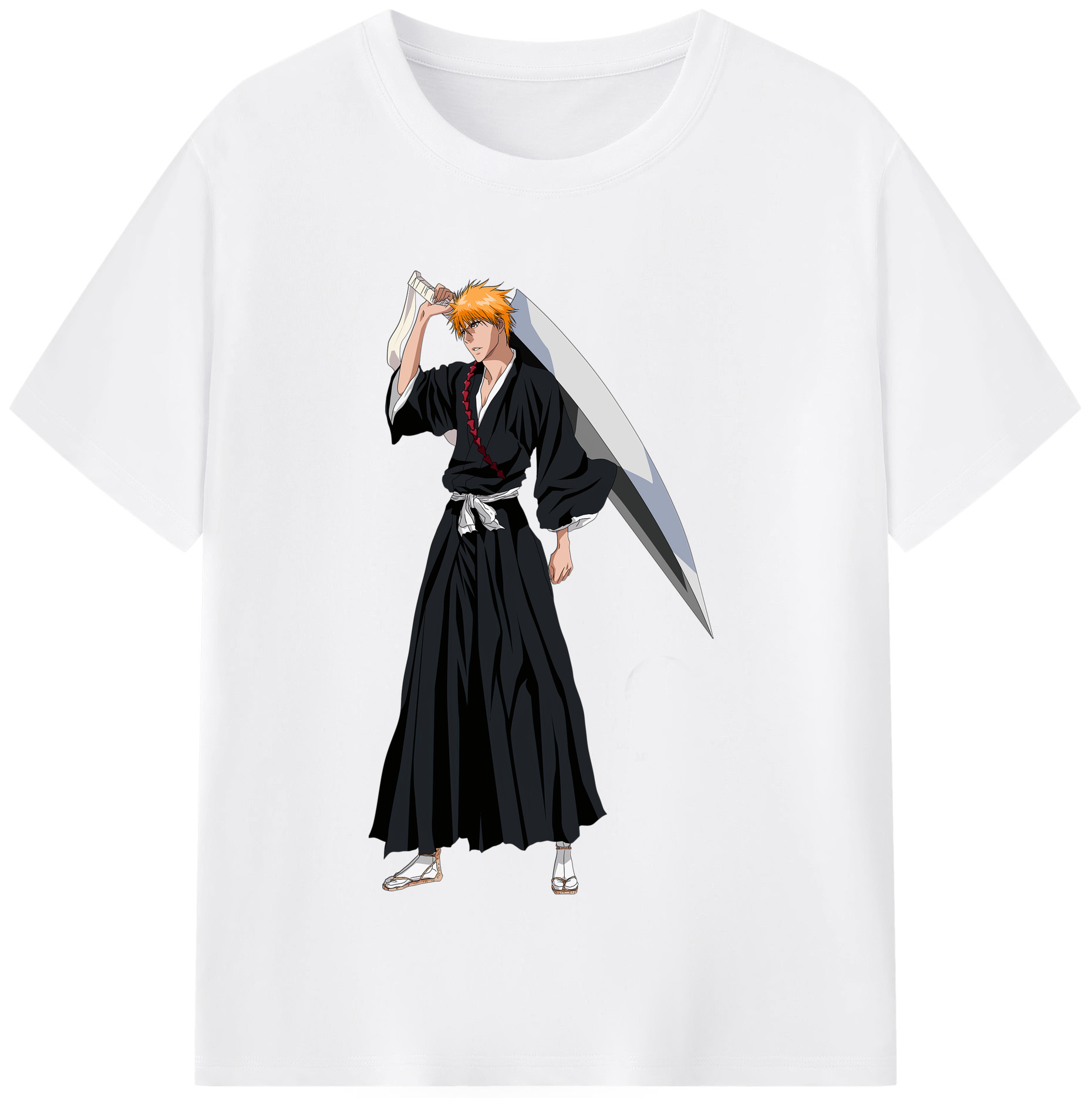 （画像用） ブリーチ 黒崎一護（くろさき いちご）BLEACH Kurosaki Ichigo 綿100％半袖Tシャツ（フロントプリント）