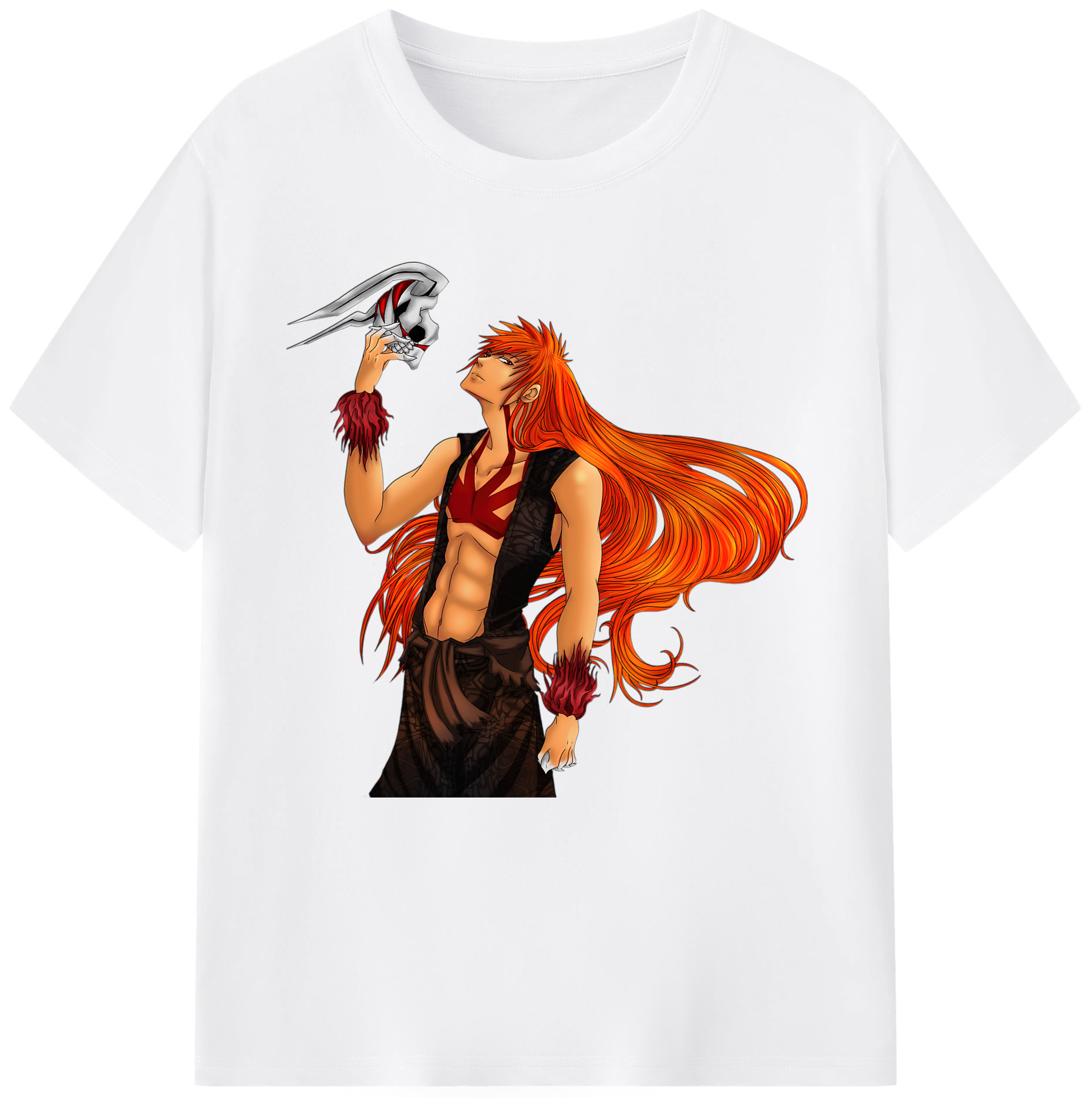 （画像用） ブリーチ 黒崎一護（くろさき いちご）BLEACH Kurosaki Ichigo 綿100％半袖Tシャツ（フロントプリント）
