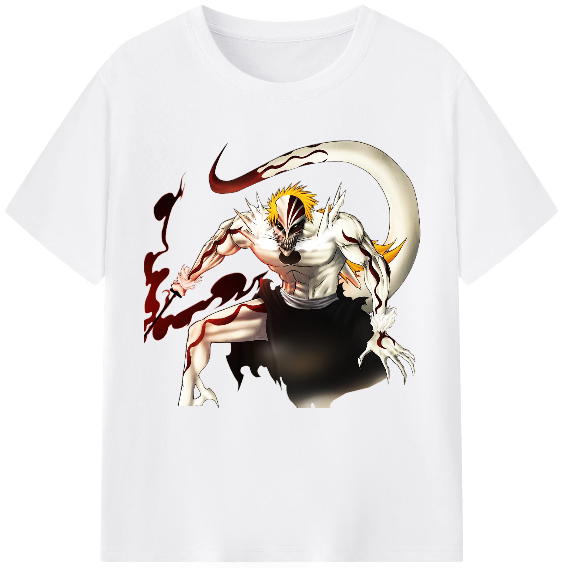 （画像用） ブリーチ 黒崎一護（くろさき いちご）BLEACH Kurosaki Ichigo 綿100％半袖Tシャツ（フロントプリント）