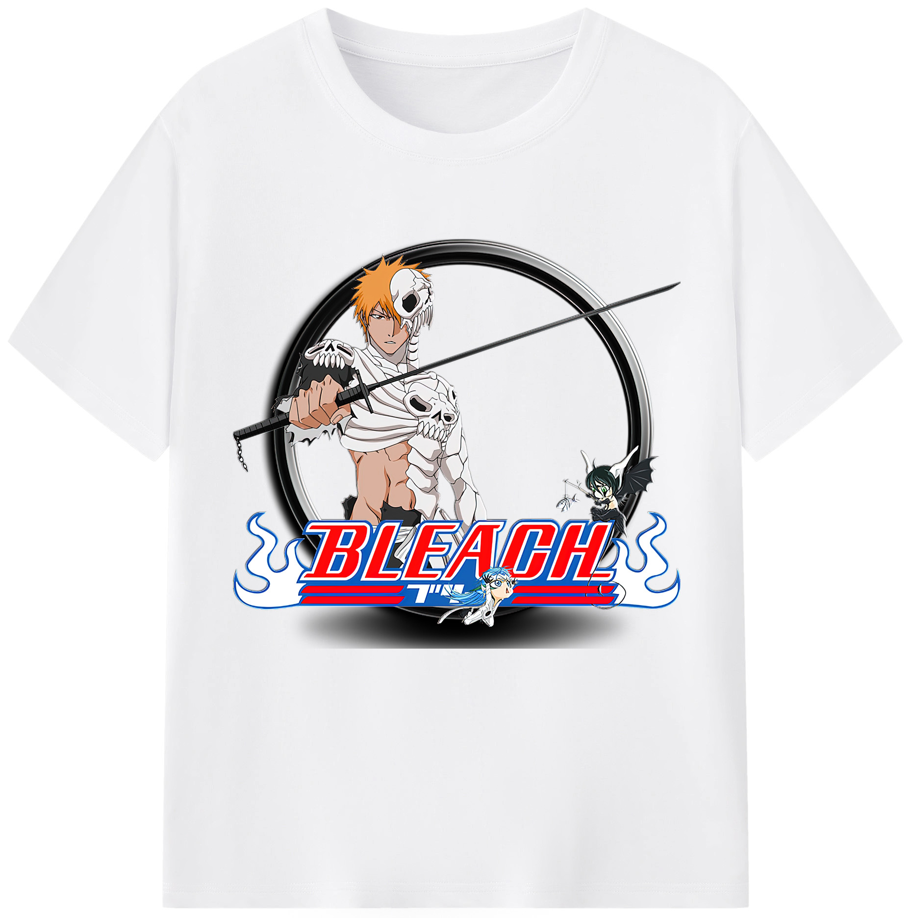 （画像用） ブリーチ 黒崎一護（くろさき いちご）BLEACH Kurosaki Ichigo 綿100％半袖Tシャツ（フロントプリント）