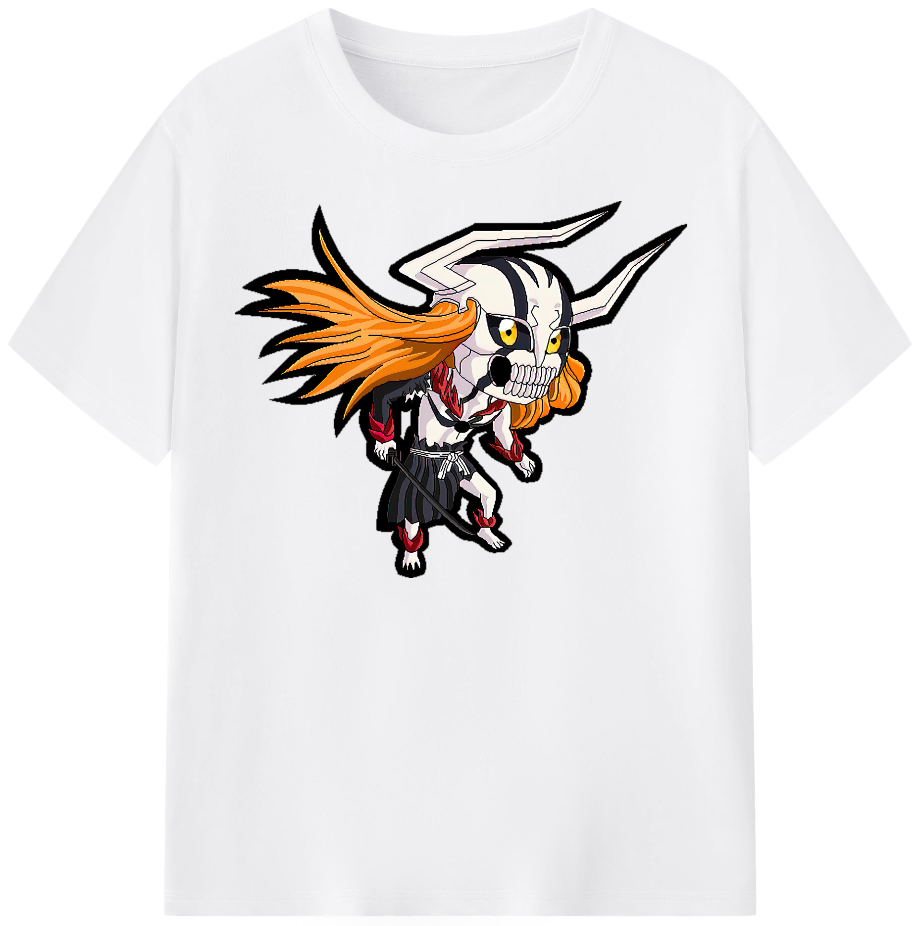 （画像用） ブリーチ 黒崎一護（くろさき いちご）BLEACH Kurosaki Ichigo 綿100％半袖Tシャツ（フロントプリント）