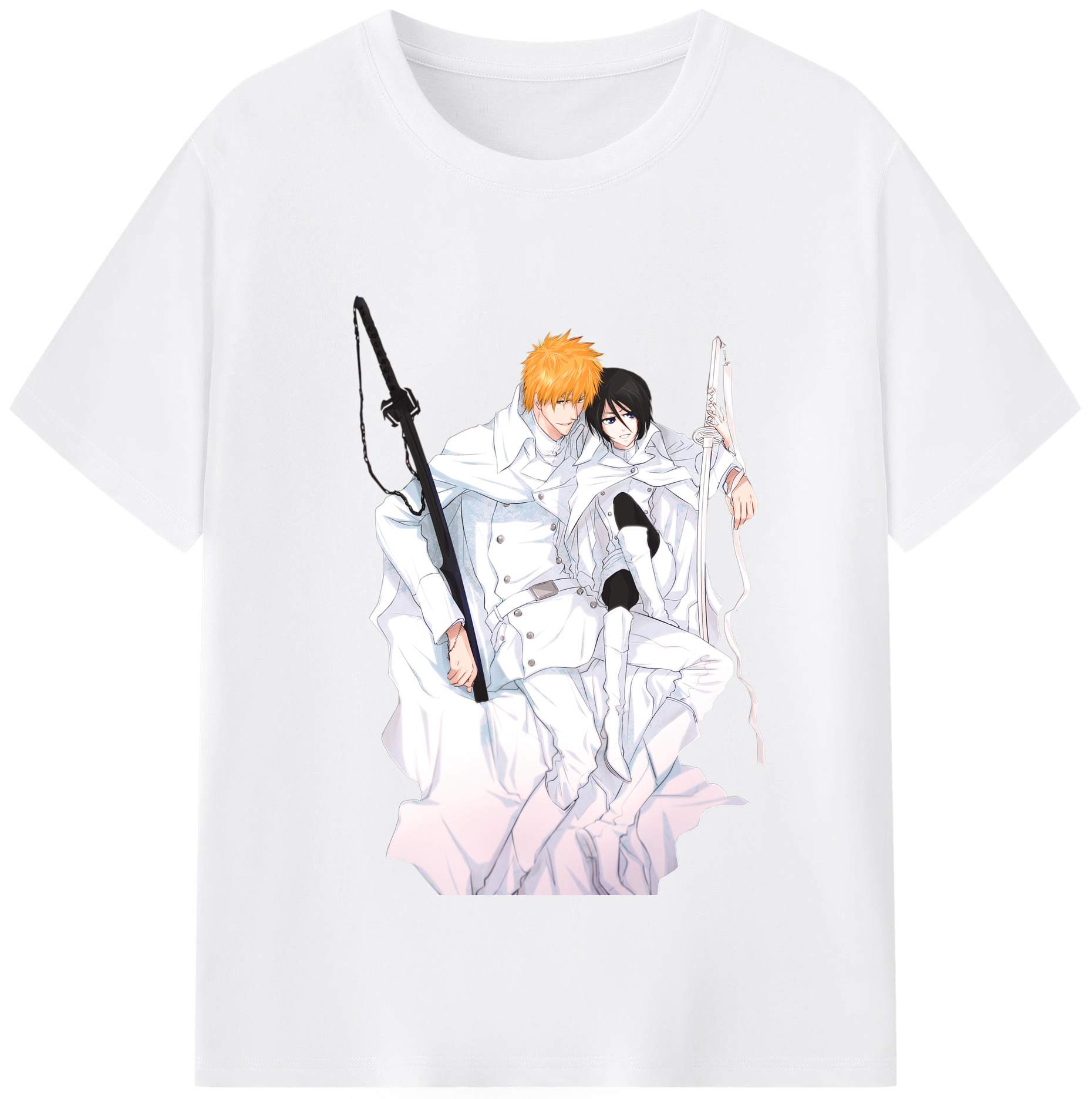 （画像用） ブリーチ 黒崎一護（くろさき いちご）BLEACH Kurosaki Ichigo 綿100％半袖Tシャツ（フロントプリント）