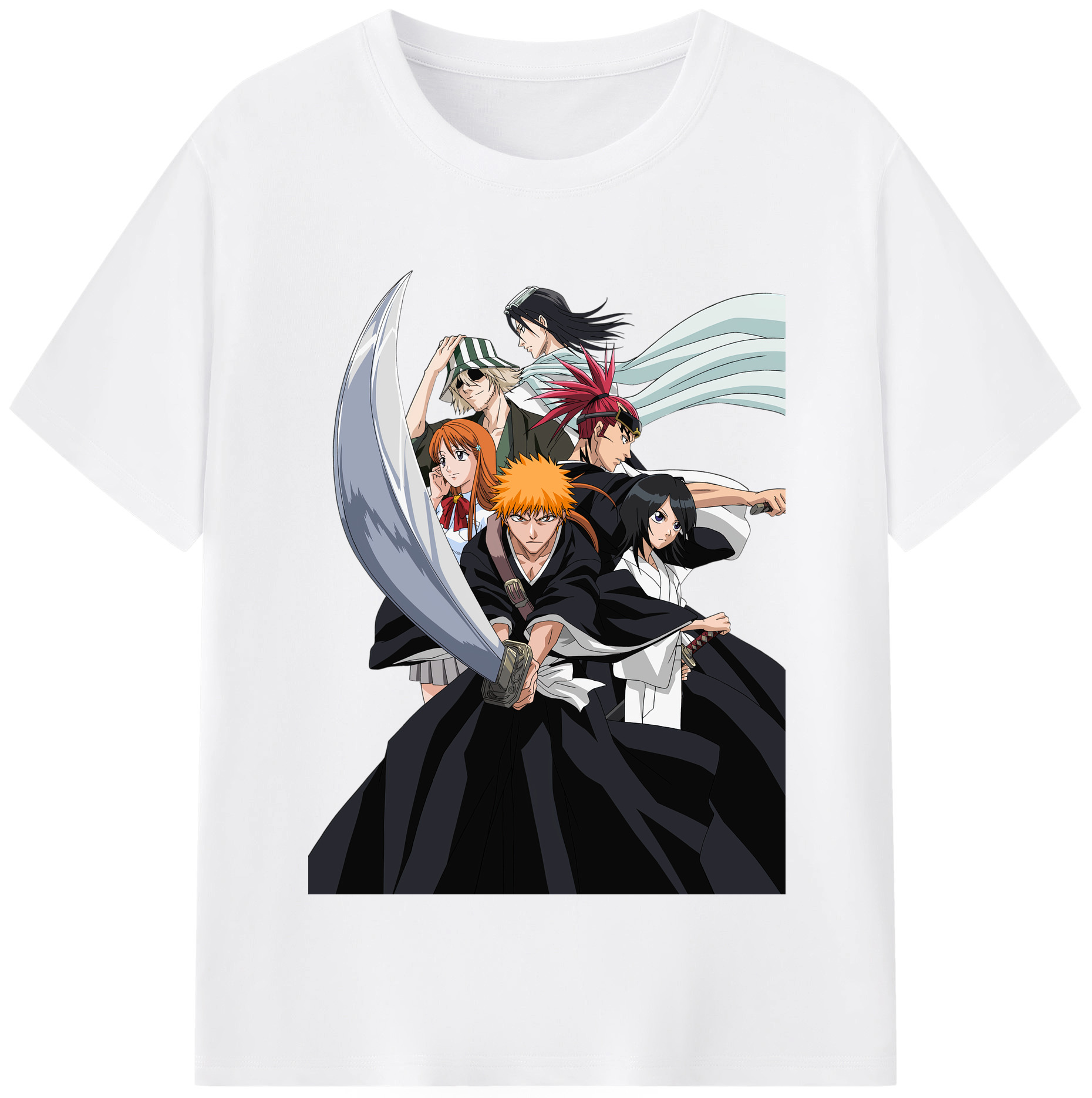 （画像用） ブリーチ 黒崎一護（くろさき いちご）BLEACH Kurosaki Ichigo 綿100％半袖Tシャツ（フロントプリント）