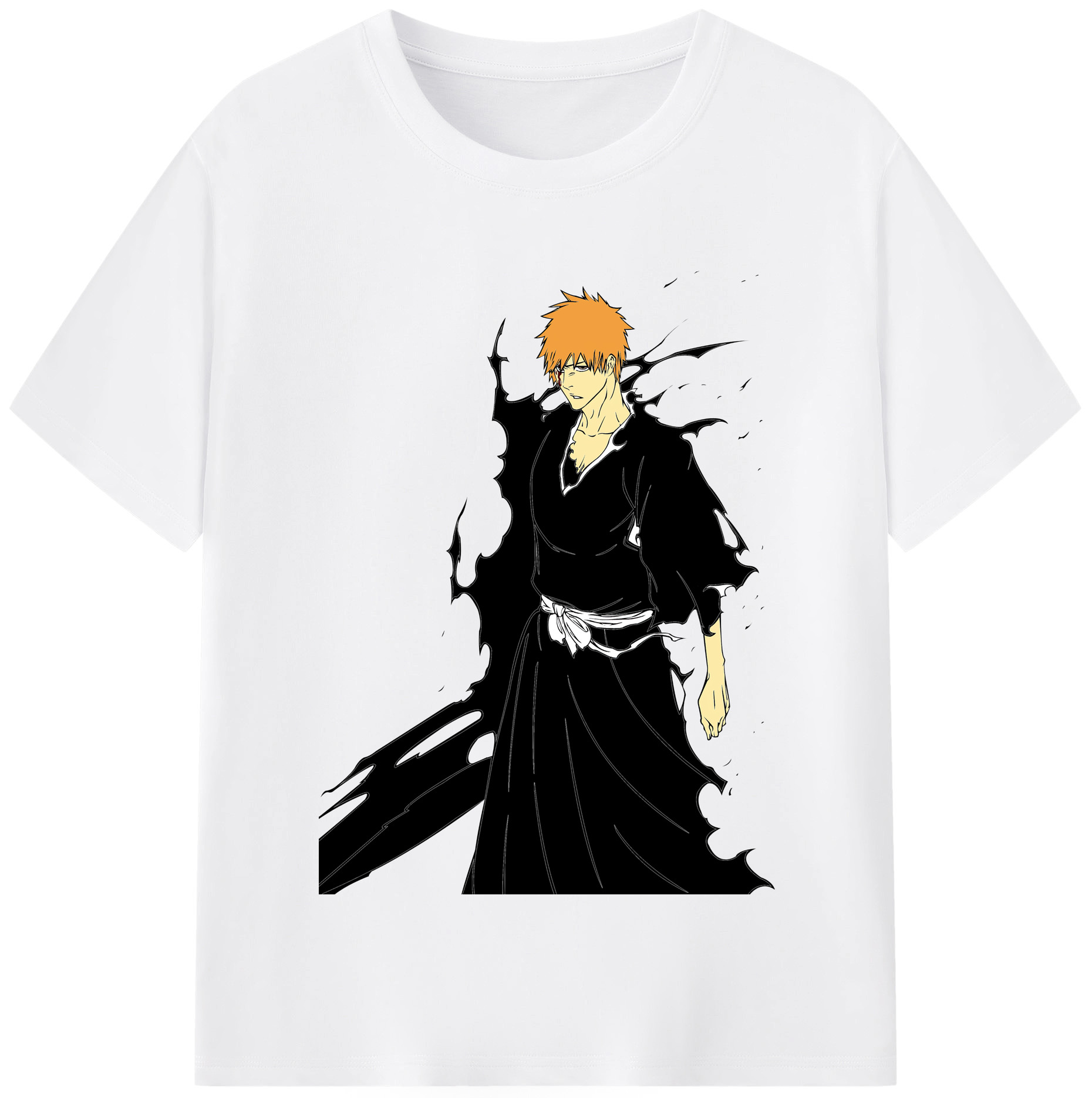 （画像用） ブリーチ 黒崎一護（くろさき いちご）BLEACH Kurosaki Ichigo 綿100％半袖Tシャツ（フロントプリント）