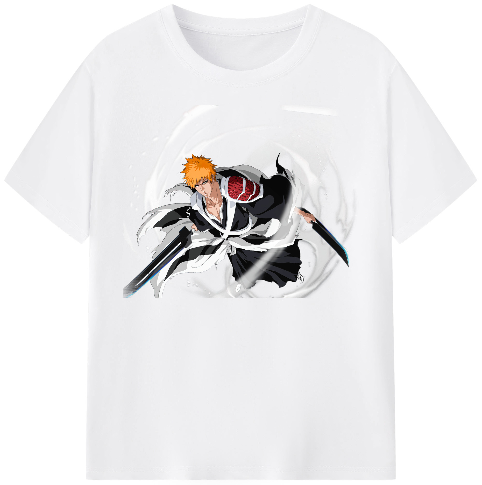 （画像用） ブリーチ 黒崎一護（くろさき いちご）BLEACH Kurosaki Ichigo 綿100％半袖Tシャツ（フロントプリント）