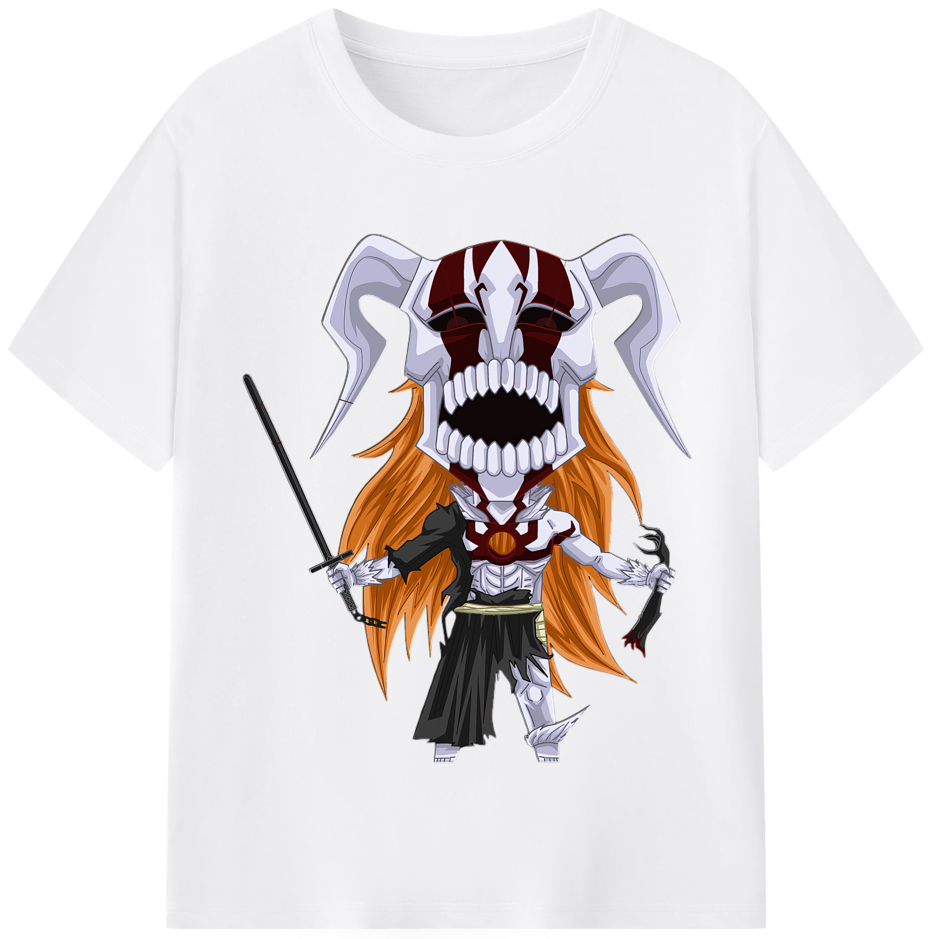 （画像用） ブリーチ 黒崎一護（くろさき いちご）BLEACH Kurosaki Ichigo 綿100％半袖Tシャツ（フロントプリント）
