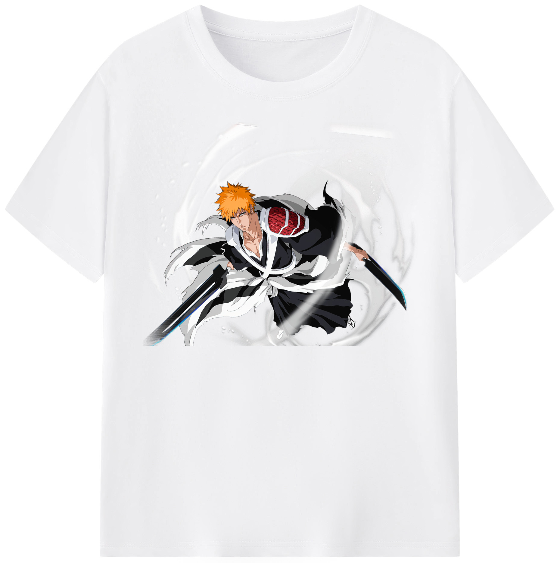 （画像用） ブリーチ 黒崎一護（くろさき いちご）BLEACH Kurosaki Ichigo 綿100％半袖Tシャツ（フロントプリント）