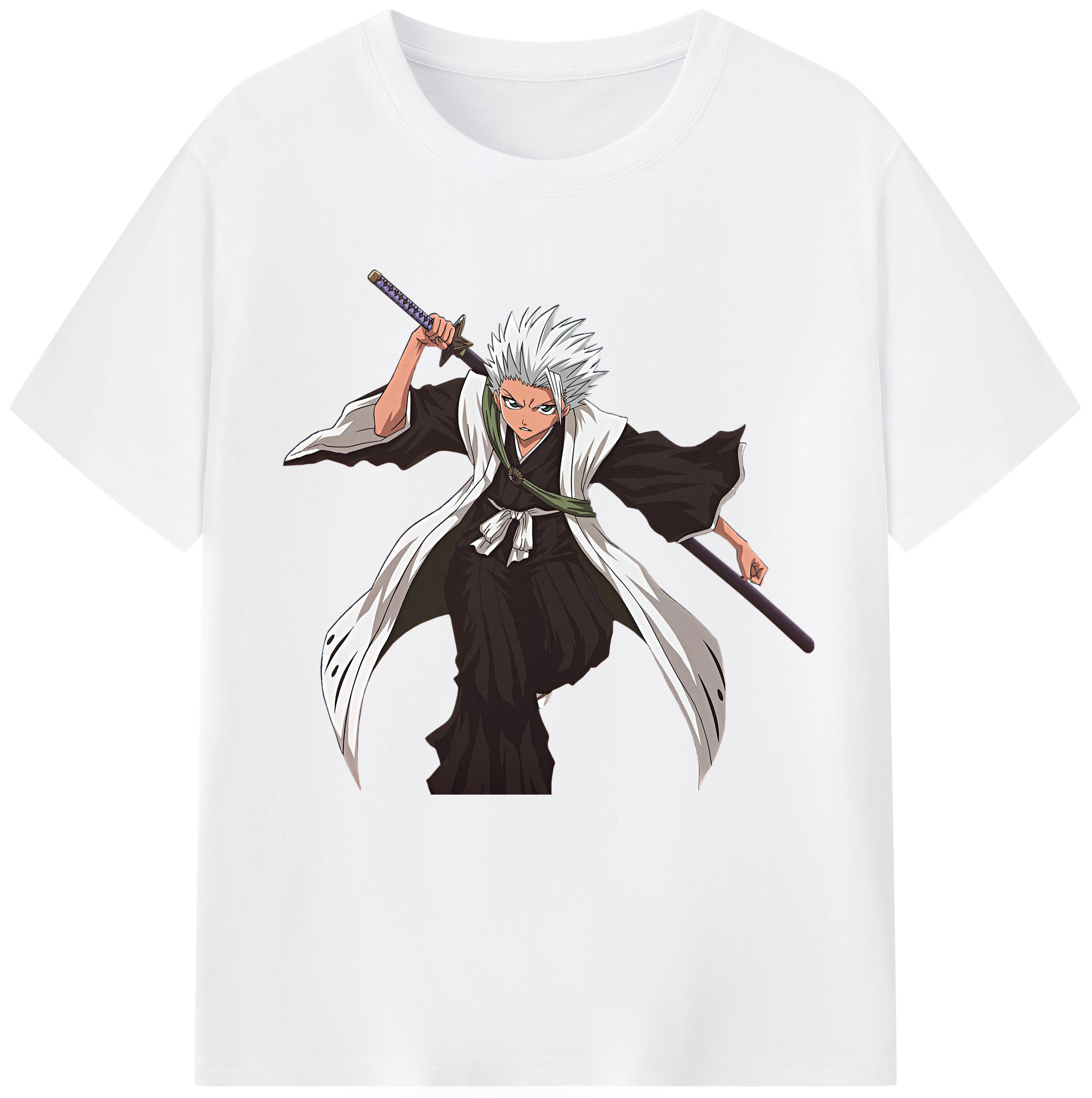 （画像用） ブリーチ 日番谷冬獅郎（ひつがや とうしろう） BLEACH Hitsugaya Toushirou 綿100％半袖Tシャツ（フロントプリント）