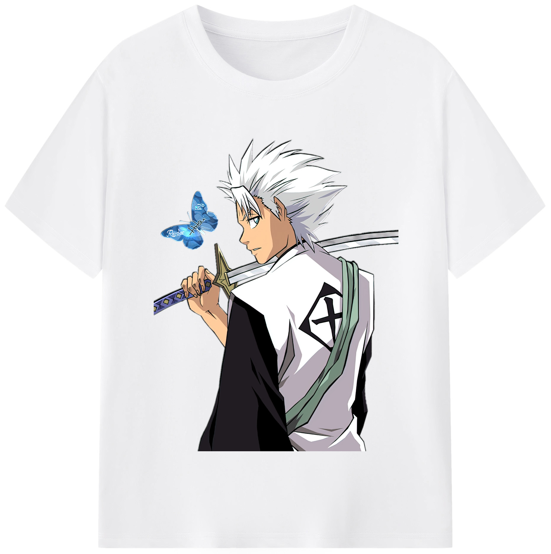 （画像用） ブリーチ 日番谷冬獅郎（ひつがや とうしろう） BLEACH Hitsugaya Toushirou 綿100％半袖Tシャツ（フロントプリント）