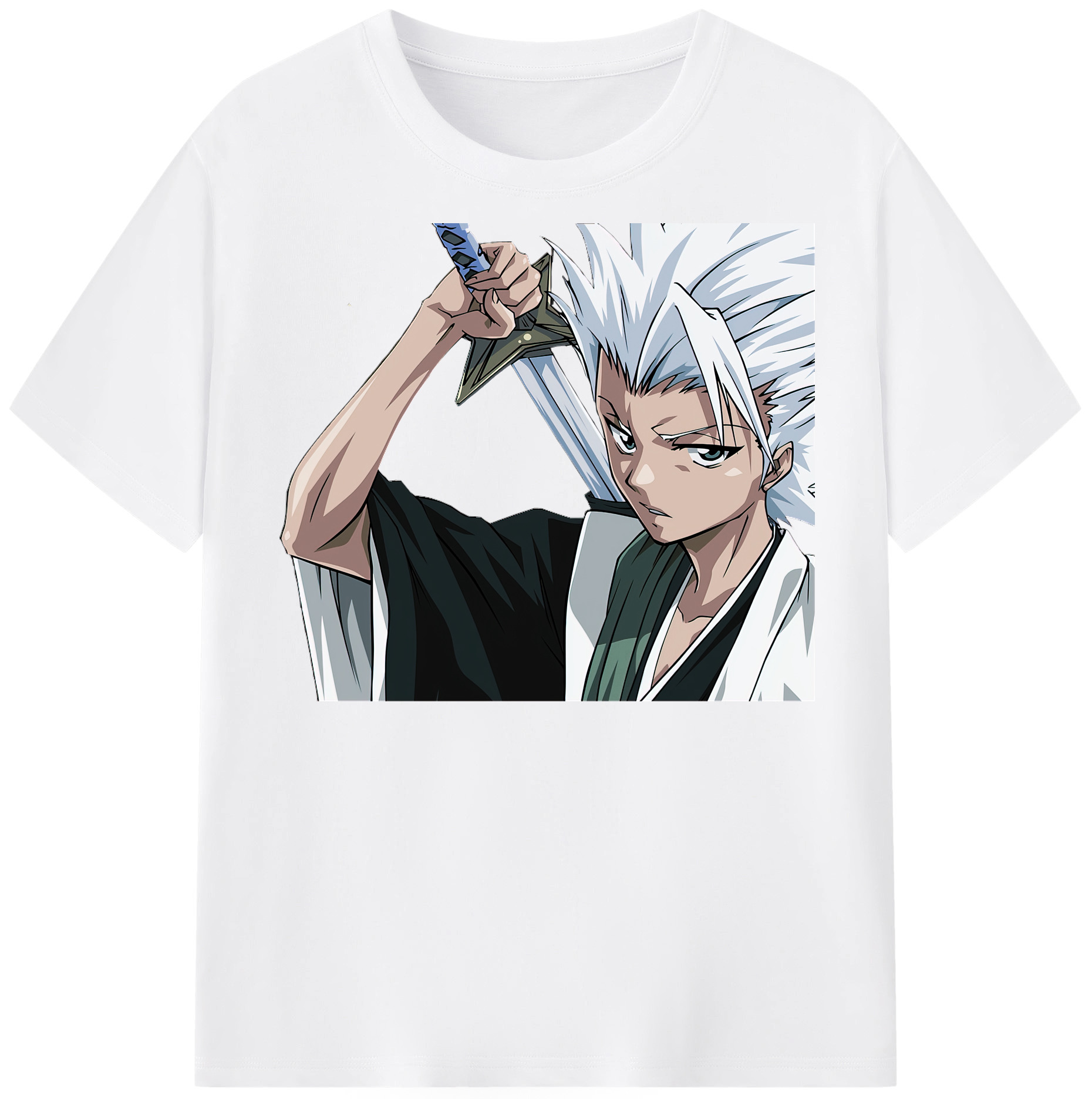 （画像用） ブリーチ 日番谷冬獅郎（ひつがや とうしろう） BLEACH Hitsugaya Toushirou 綿100％半袖Tシャツ（フロントプリント）