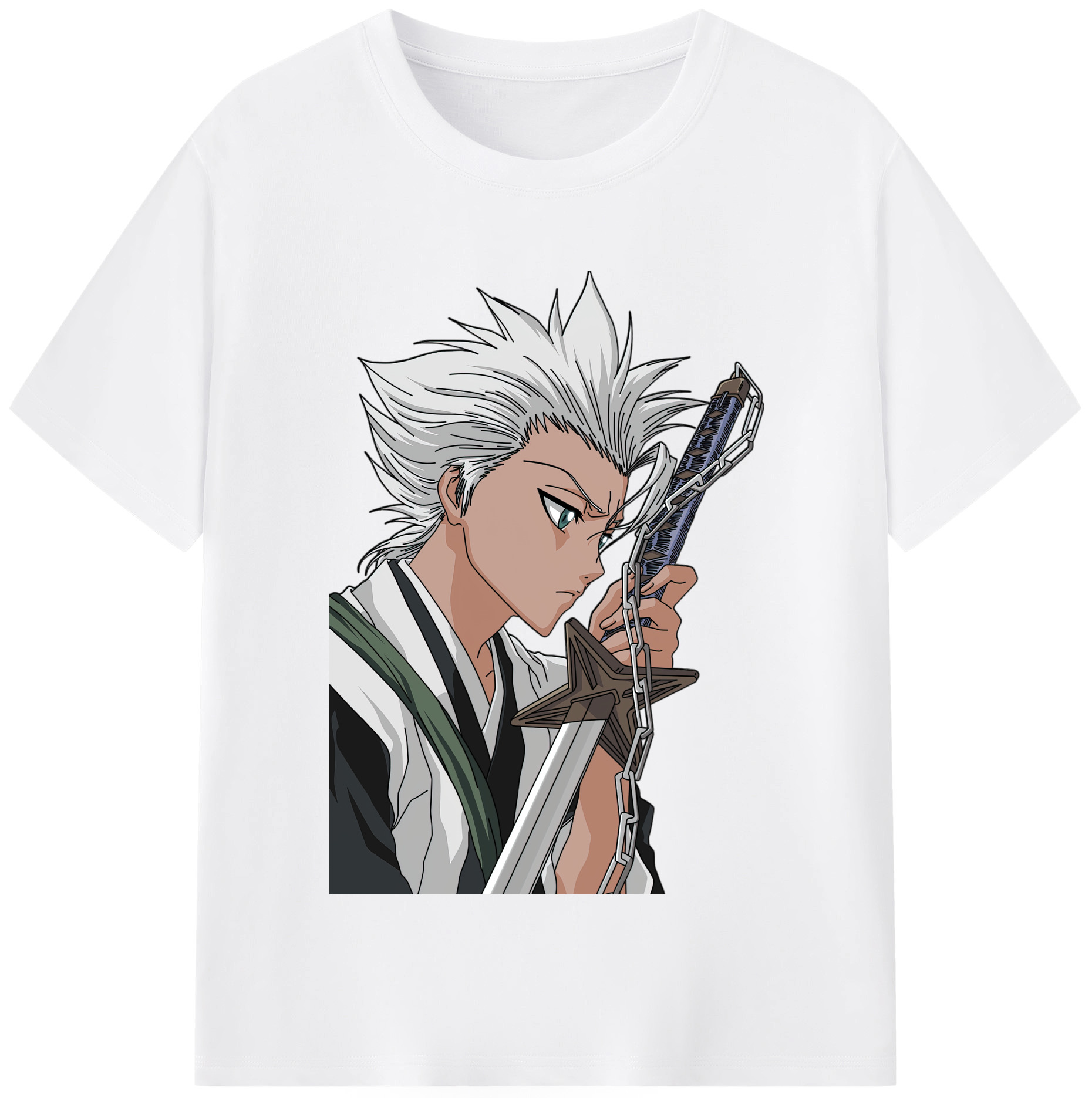 （画像用） ブリーチ 日番谷冬獅郎（ひつがや とうしろう） BLEACH Hitsugaya Toushirou 綿100％半袖Tシャツ（フロントプリント）