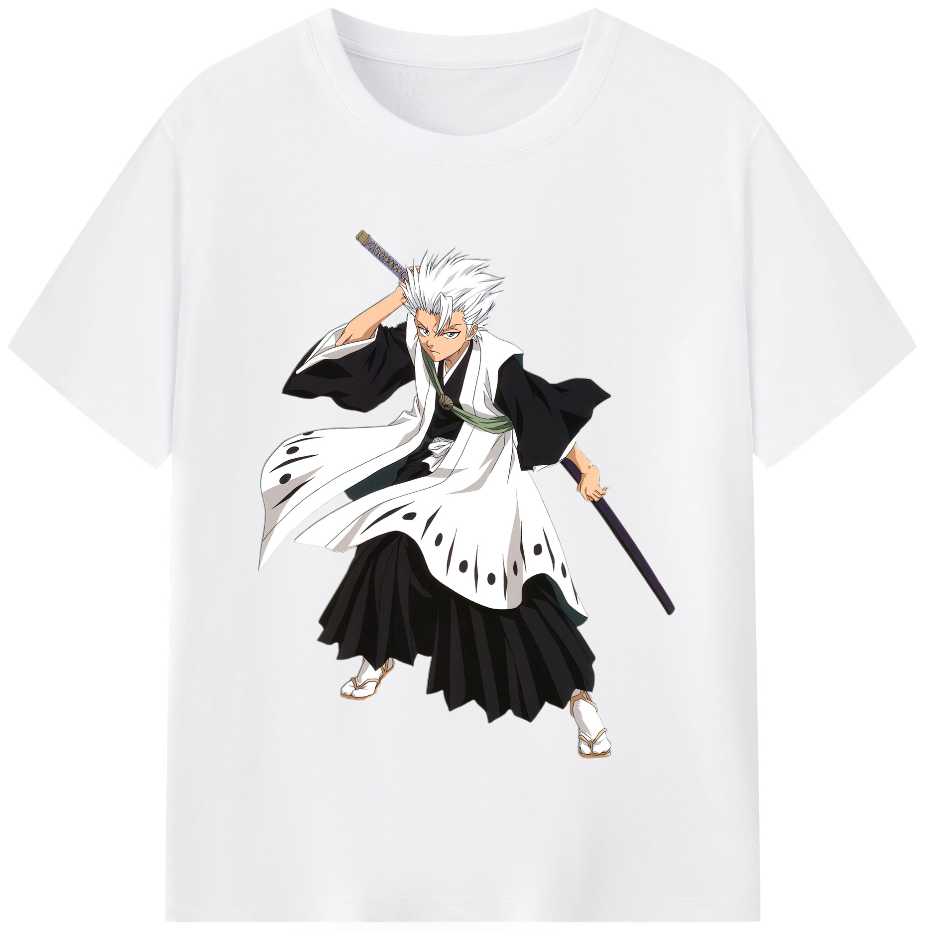 （画像用） ブリーチ 日番谷冬獅郎（ひつがや とうしろう） BLEACH Hitsugaya Toushirou 綿100％半袖Tシャツ（フロントプリント）