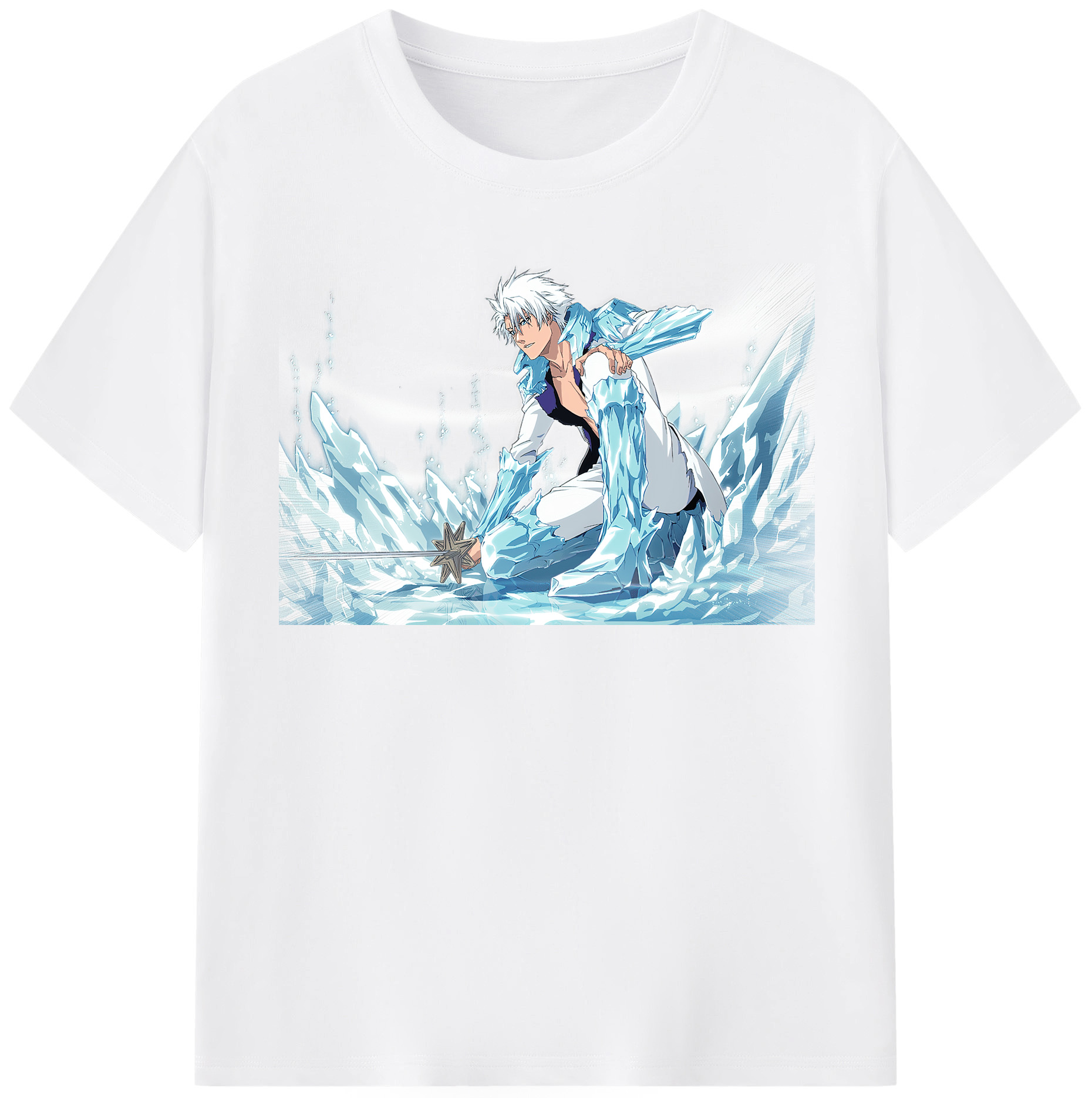 （画像用） ブリーチ 日番谷冬獅郎（ひつがや とうしろう） BLEACH Hitsugaya Toushirou 綿100％半袖Tシャツ（フロントプリント）