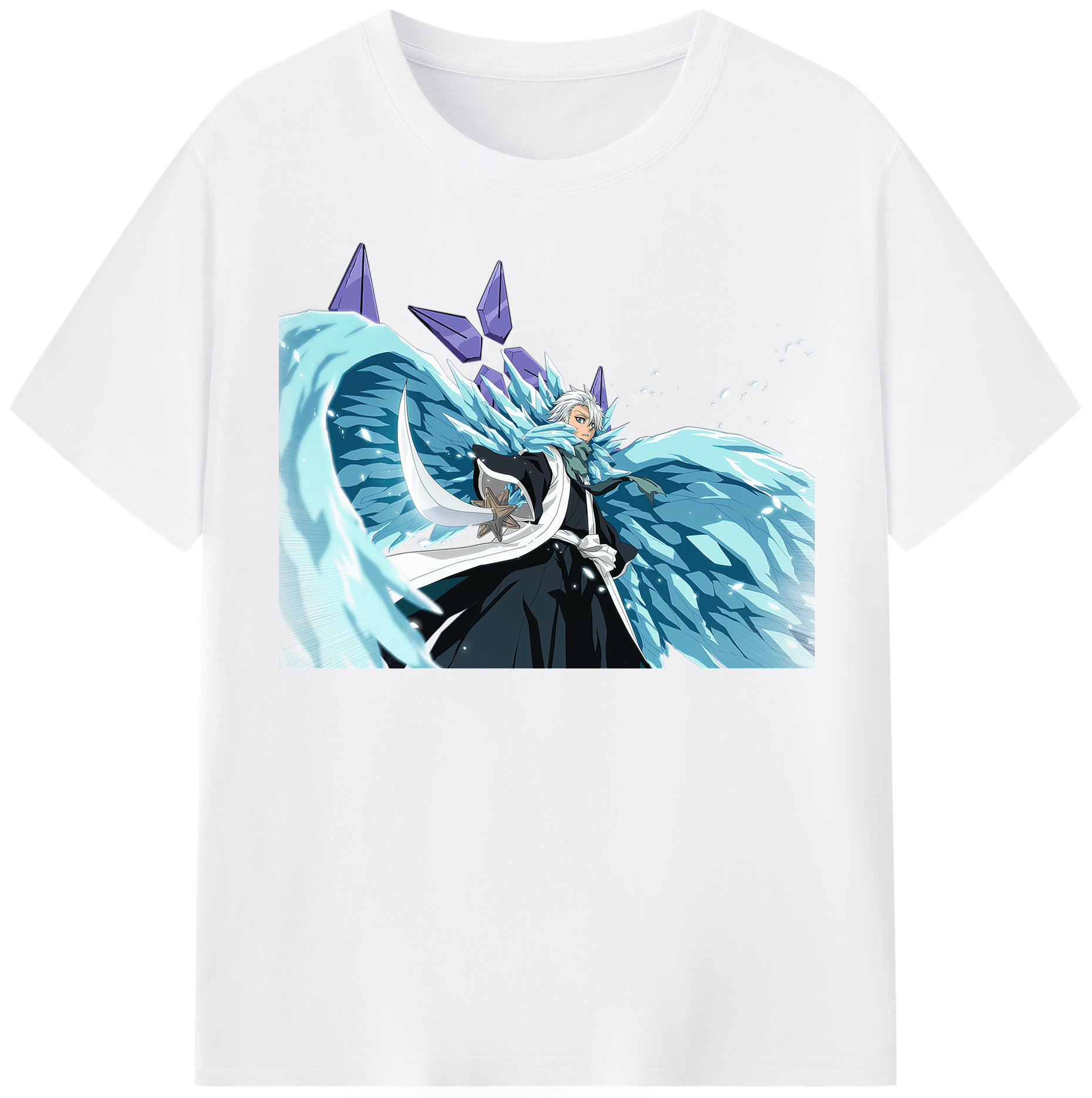 （画像用） ブリーチ 日番谷冬獅郎（ひつがや とうしろう） BLEACH Hitsugaya Toushirou 綿100％半袖Tシャツ（フロントプリント）