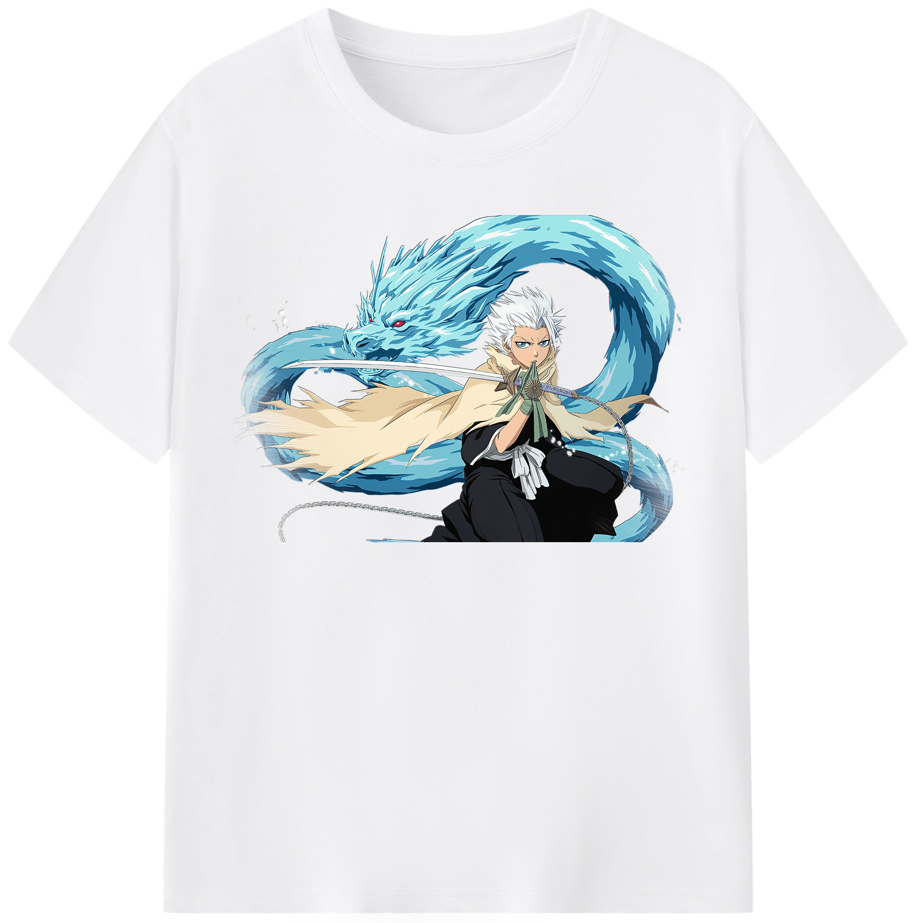 （画像用） ブリーチ 日番谷冬獅郎（ひつがや とうしろう） BLEACH Hitsugaya Toushirou 綿100％半袖Tシャツ（フロントプリント）