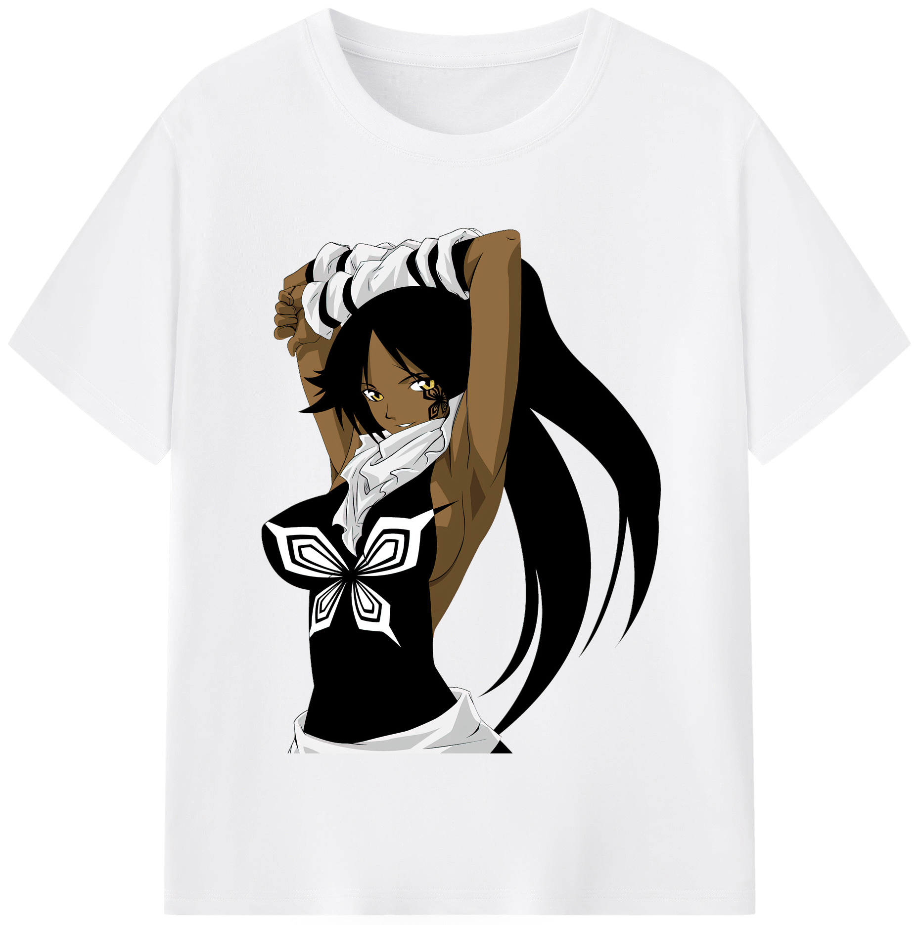 （画像用） ブリーチ 四楓院 夜一（しほういん よるいち） BLEACH Shihouin Yoruichi 綿100％半袖Tシャツ（フロントプリント）