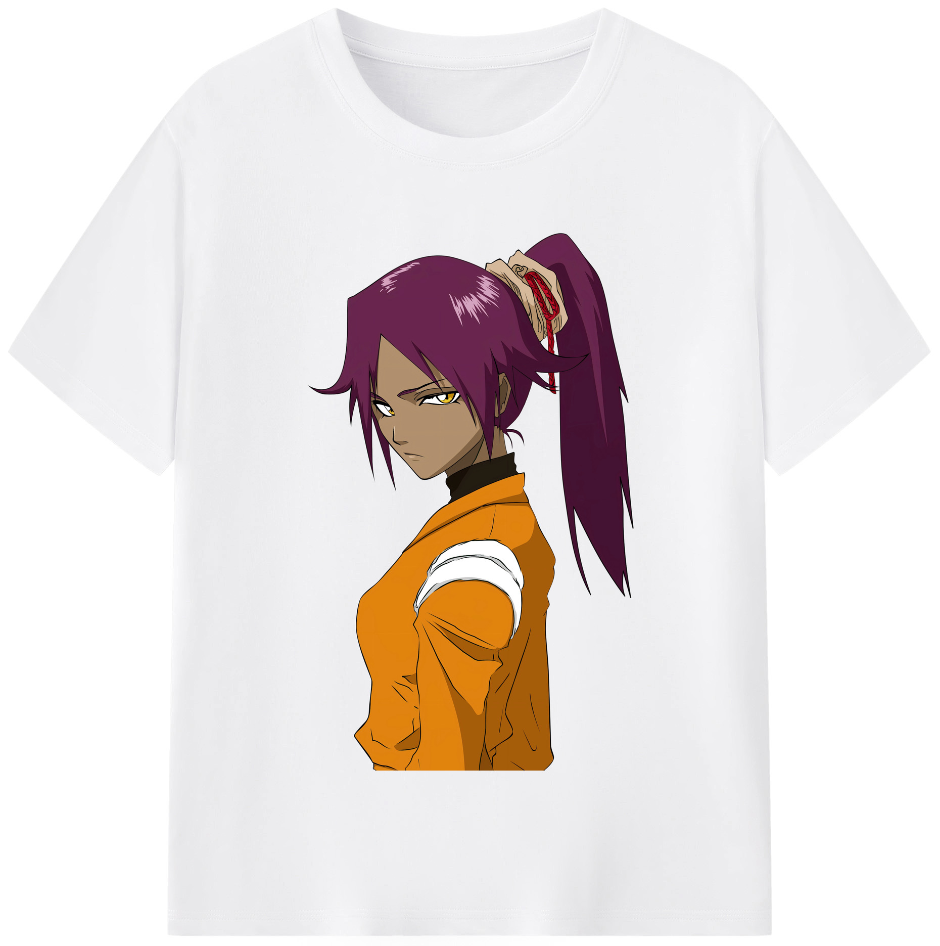 （画像用） ブリーチ 四楓院 夜一（しほういん よるいち） BLEACH Shihouin Yoruichi 綿100％半袖Tシャツ（フロントプリント）