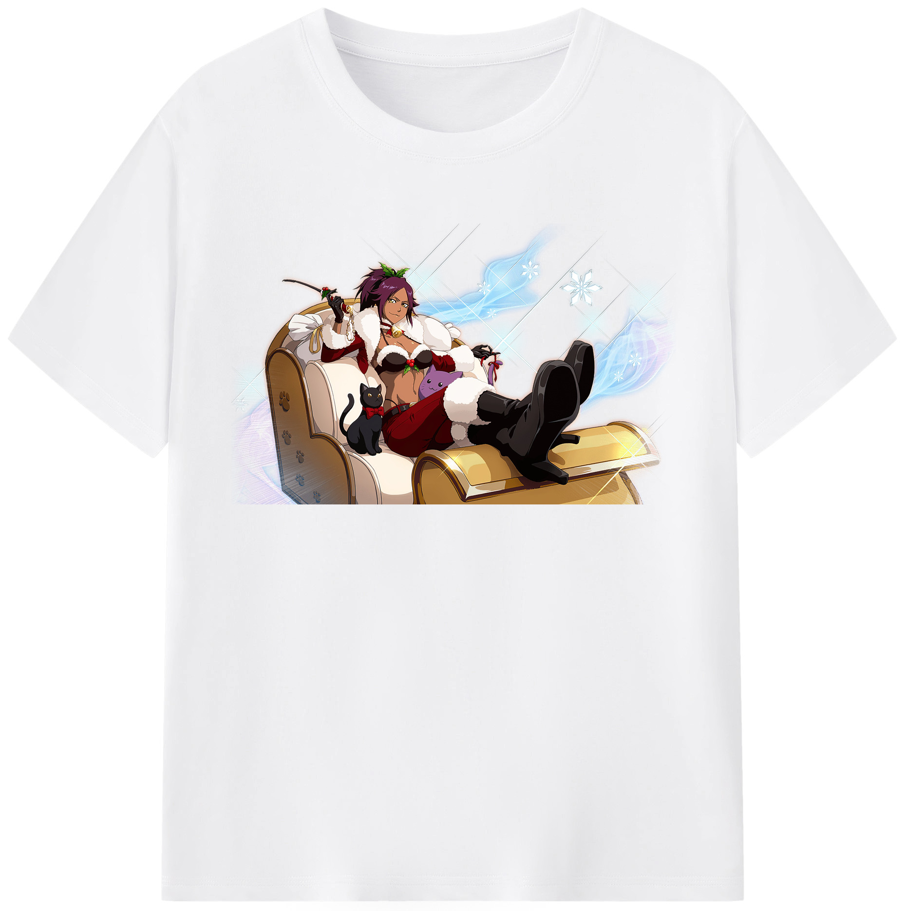 （画像用） ブリーチ 四楓院 夜一（しほういん よるいち） BLEACH Shihouin Yoruichi 綿100％半袖Tシャツ（フロントプリント）