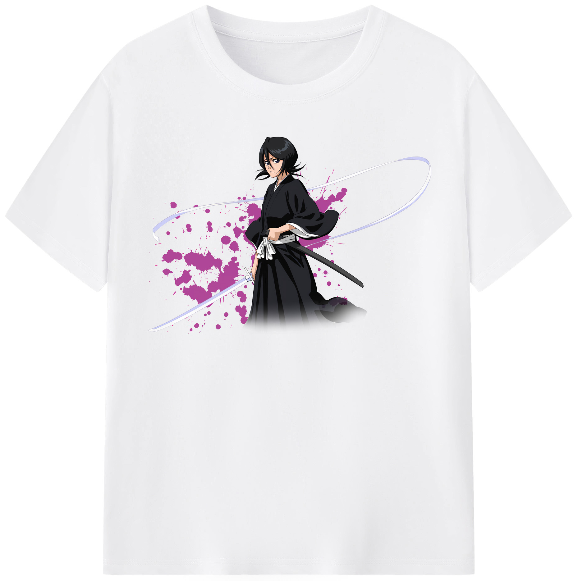 （画像用） ブリーチ 朽木ルキア BLEACH Kuchiki Rukia 綿100％半袖Tシャツ（フロントプリント）