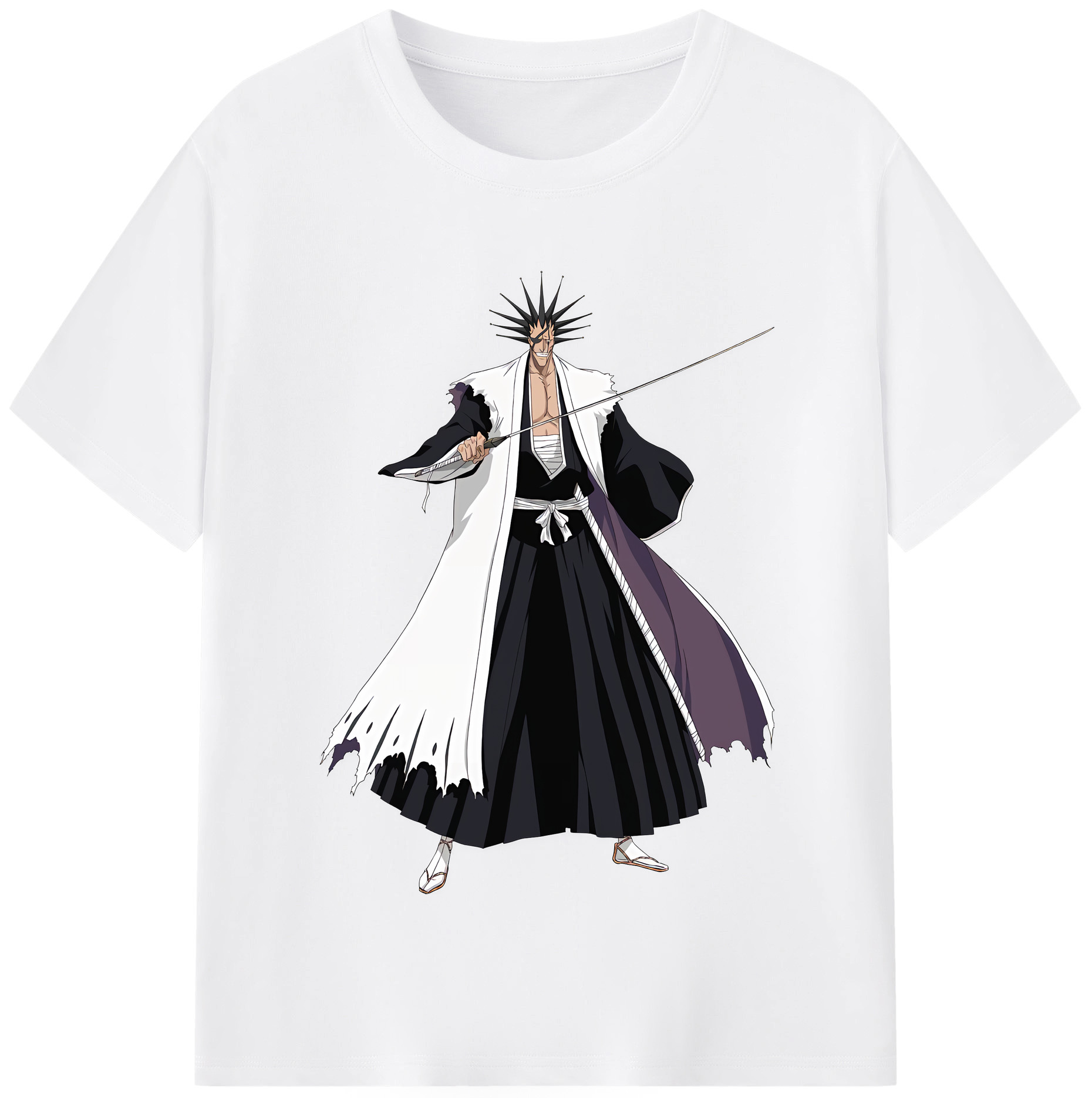 （画像用） ブリーチ ざらき けんぱち BLEACH Zaraki Kenpachi 綿100％半袖Tシャツ（フロントプリント）