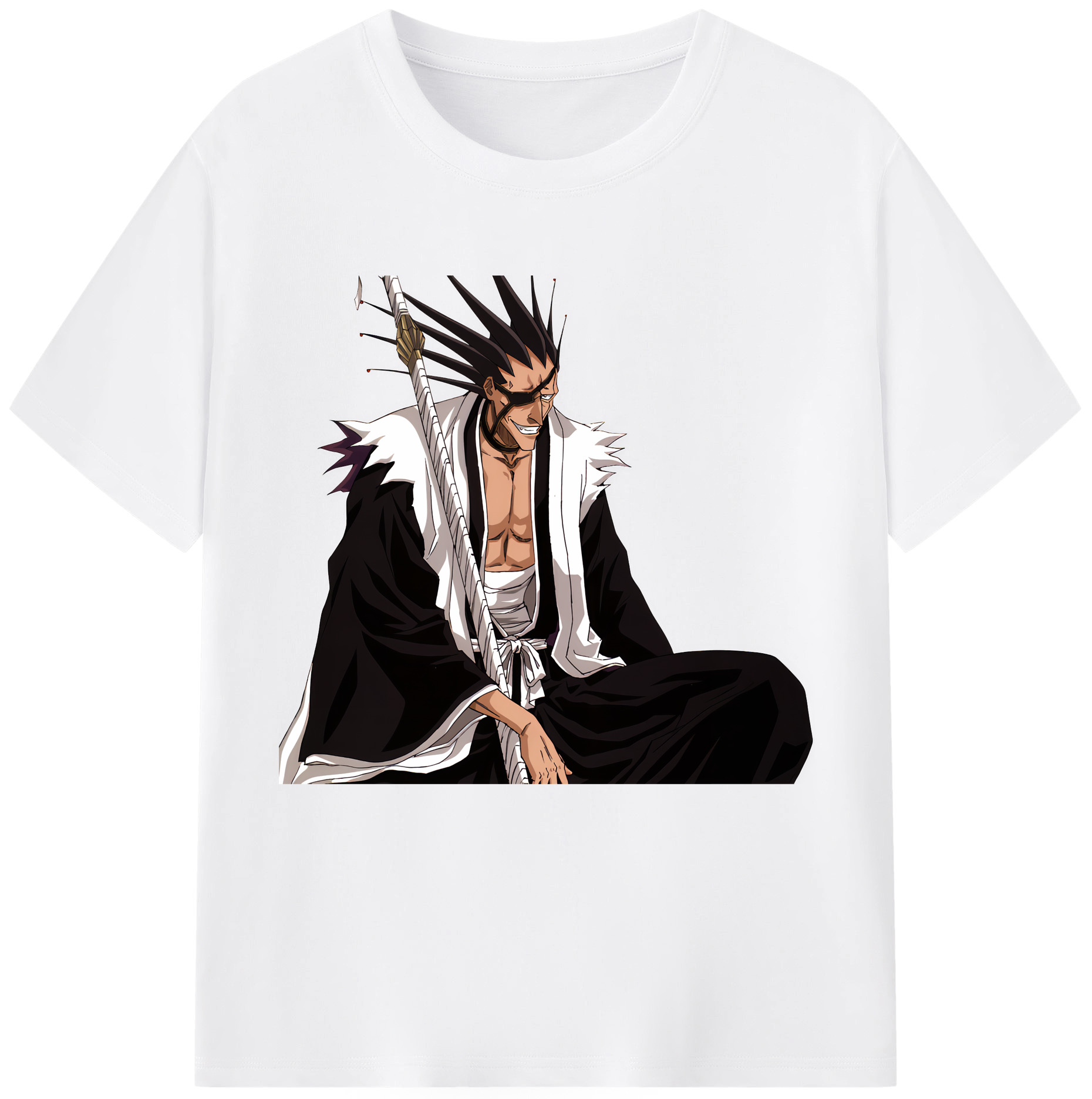 （画像用） ブリーチ ざらき けんぱち BLEACH Zaraki Kenpachi 綿100％半袖Tシャツ（フロントプリント）