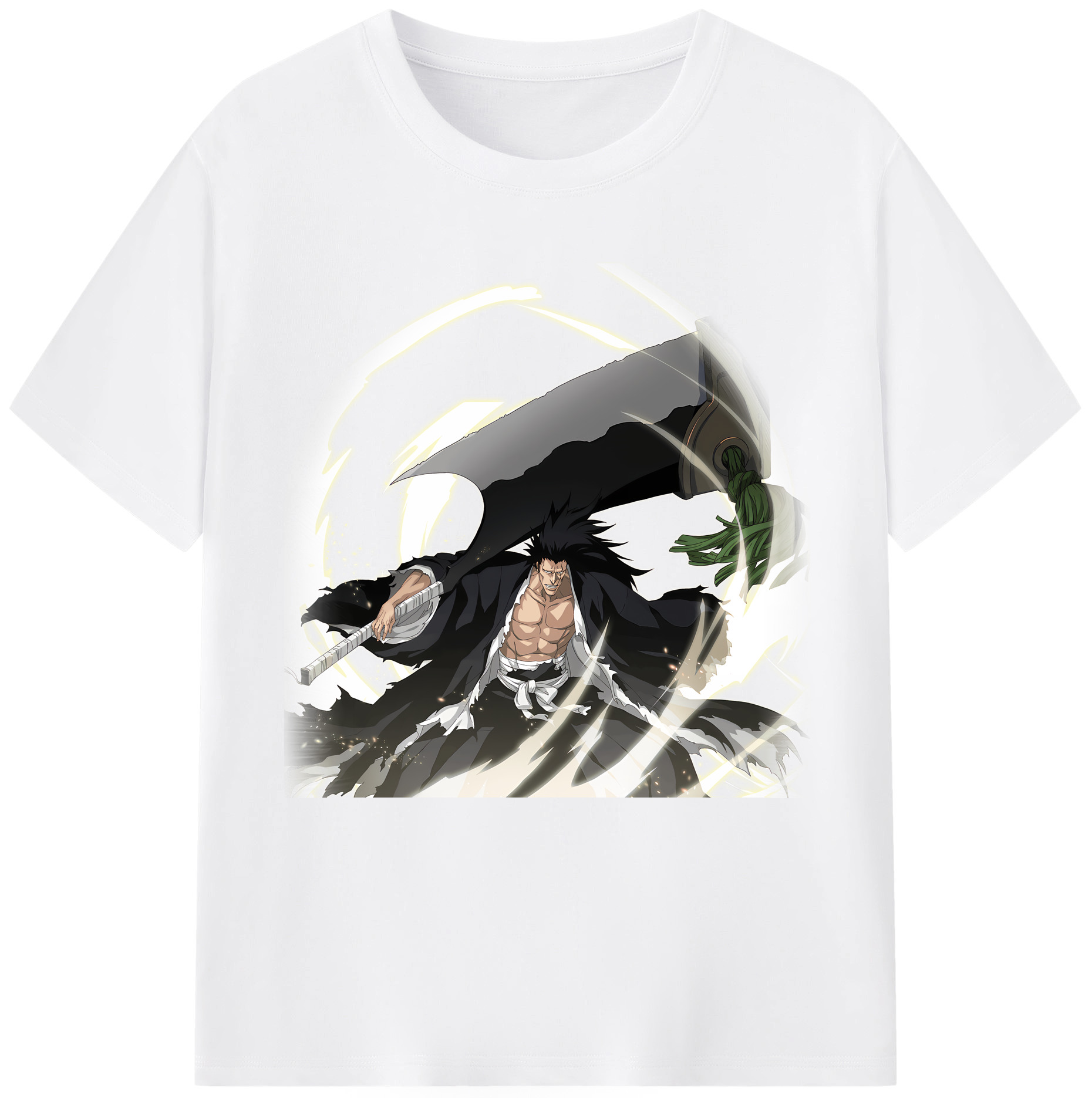 （画像用） ブリーチ ざらき けんぱち BLEACH Zaraki Kenpachi 綿100％半袖Tシャツ（フロントプリント）