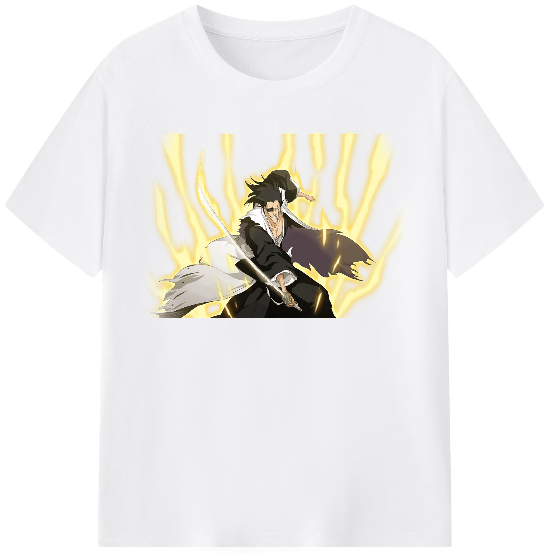 （画像用） ブリーチ ざらき けんぱち BLEACH Zaraki Kenpachi 綿100％半袖Tシャツ（フロントプリント）