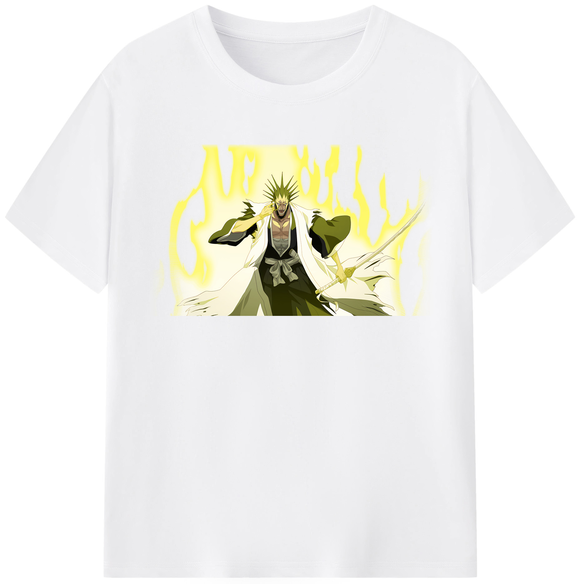 （画像用） ブリーチ ざらき けんぱち BLEACH Zaraki Kenpachi 綿100％半袖Tシャツ（フロントプリント）