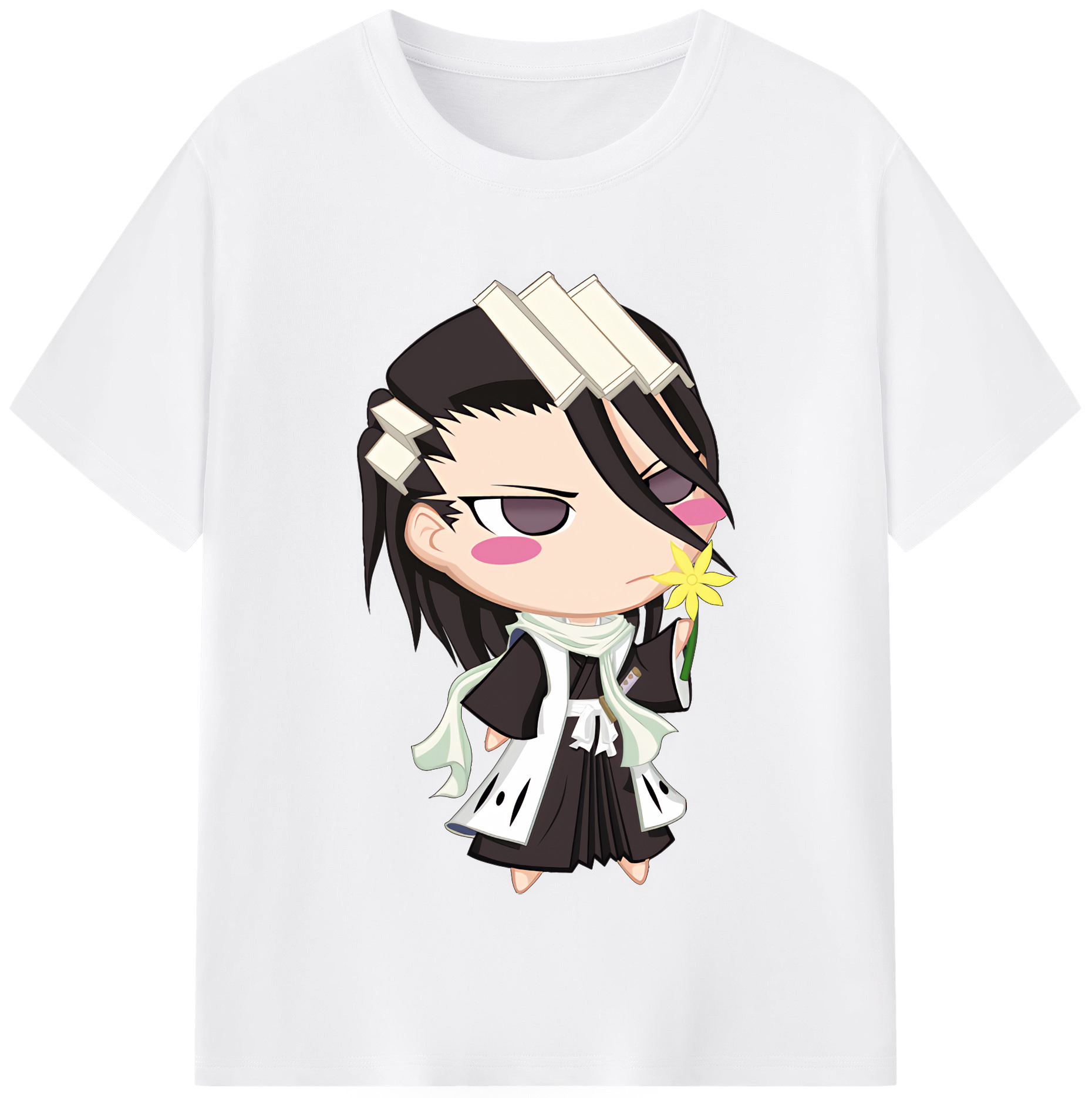 （画像用） ブリーチ くちき びゃくや BLEACH Kuchiki Byakuya 綿100％半袖Tシャツ（フロントプリント）