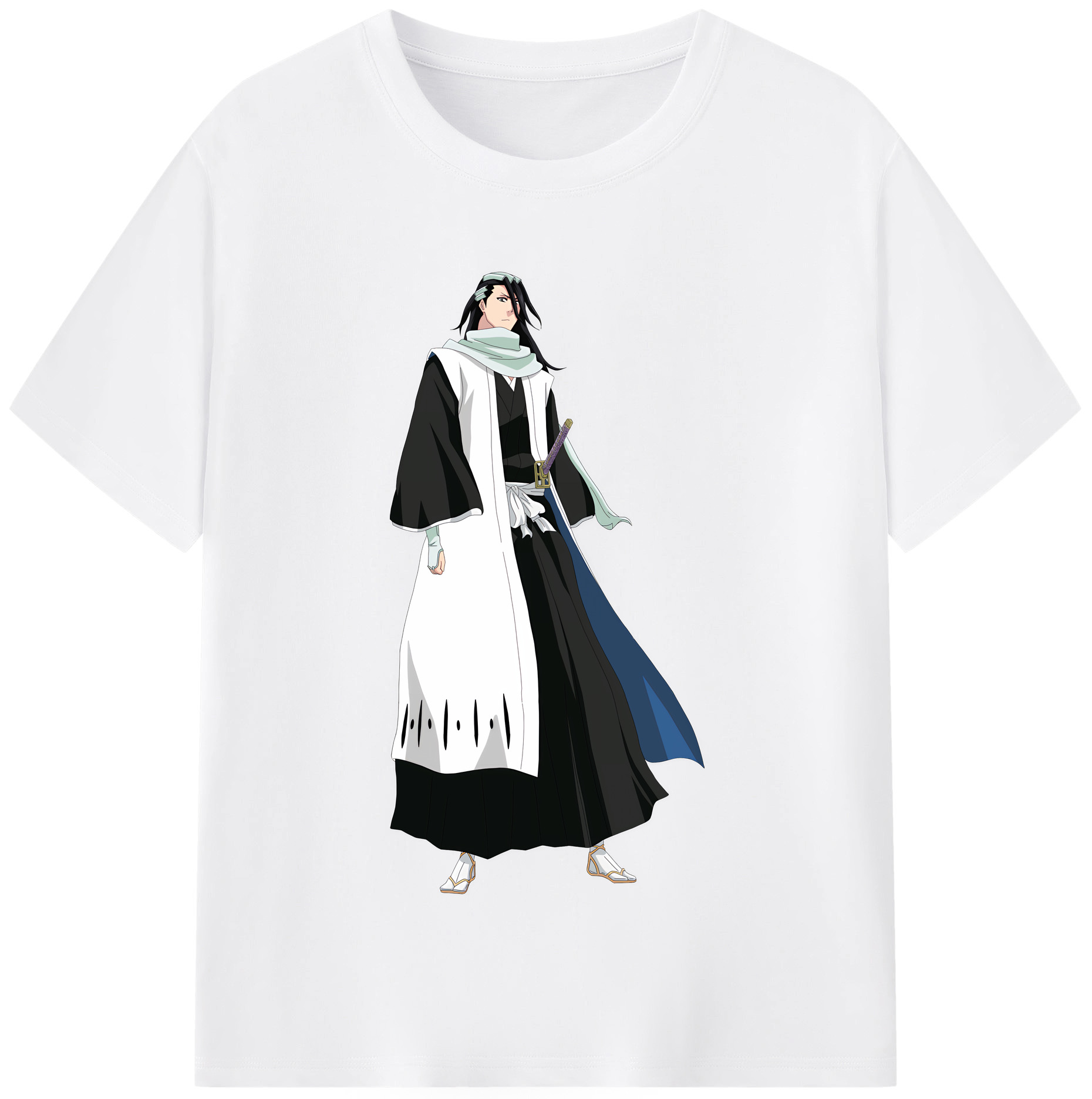 （画像用） ブリーチ くちき びゃくや BLEACH Kuchiki Byakuya 綿100％半袖Tシャツ（フロントプリント）