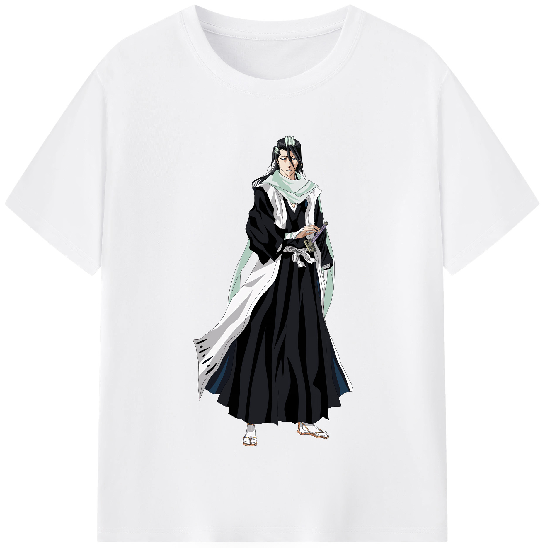 （画像用） ブリーチ くちき びゃくや BLEACH Kuchiki Byakuya 綿100％半袖Tシャツ（フロントプリント）