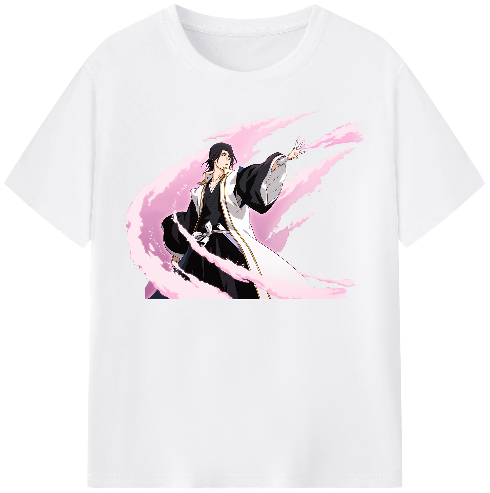 （画像用） ブリーチ くちき びゃくや BLEACH Kuchiki Byakuya 綿100％半袖Tシャツ（フロントプリント）