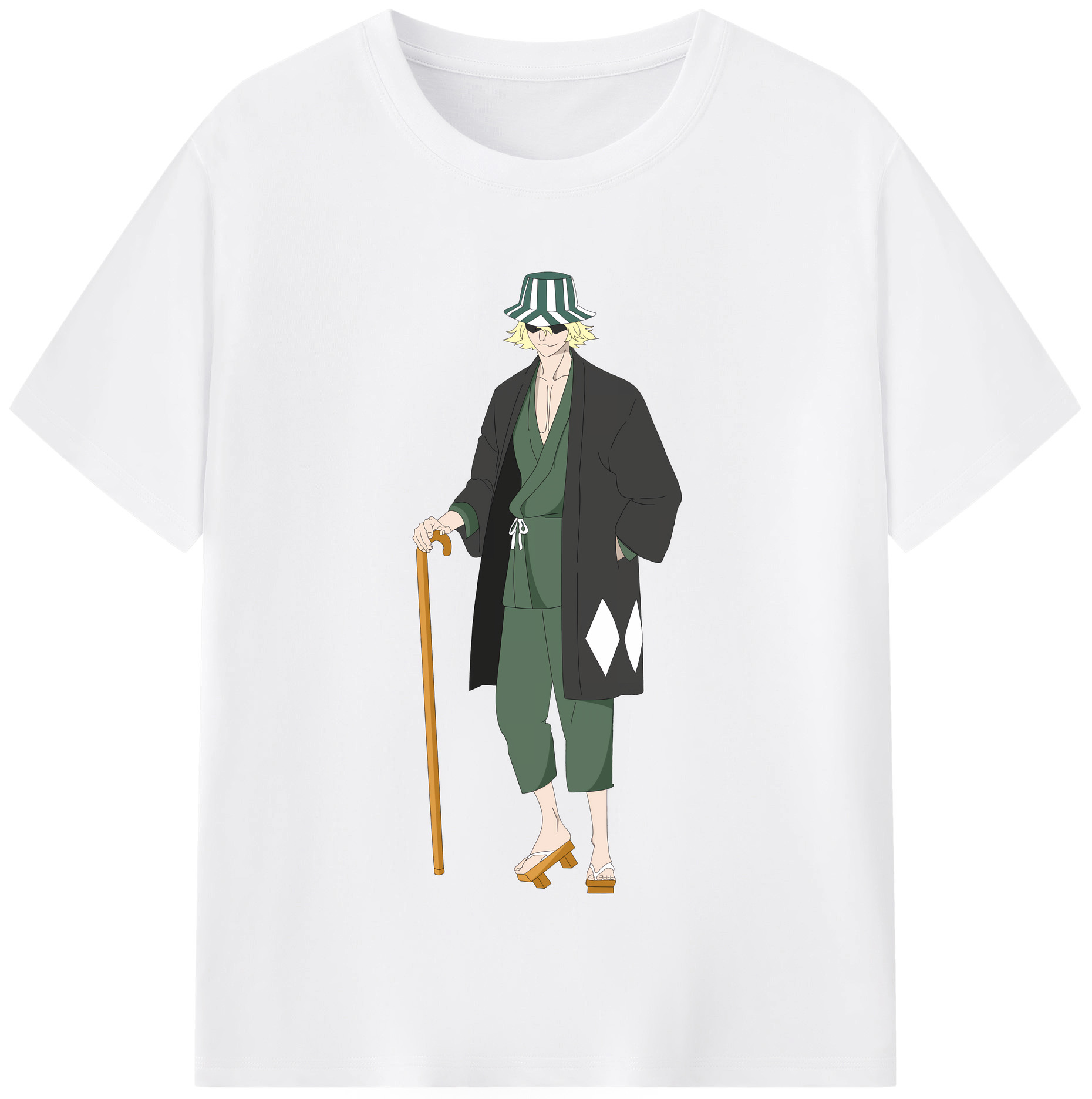 （画像用） "ブリーチ 浦原 喜助（うらはら きすけ） BLEACH Urahara Kisuke " 綿100％半袖Tシャツ（フロントプリント）