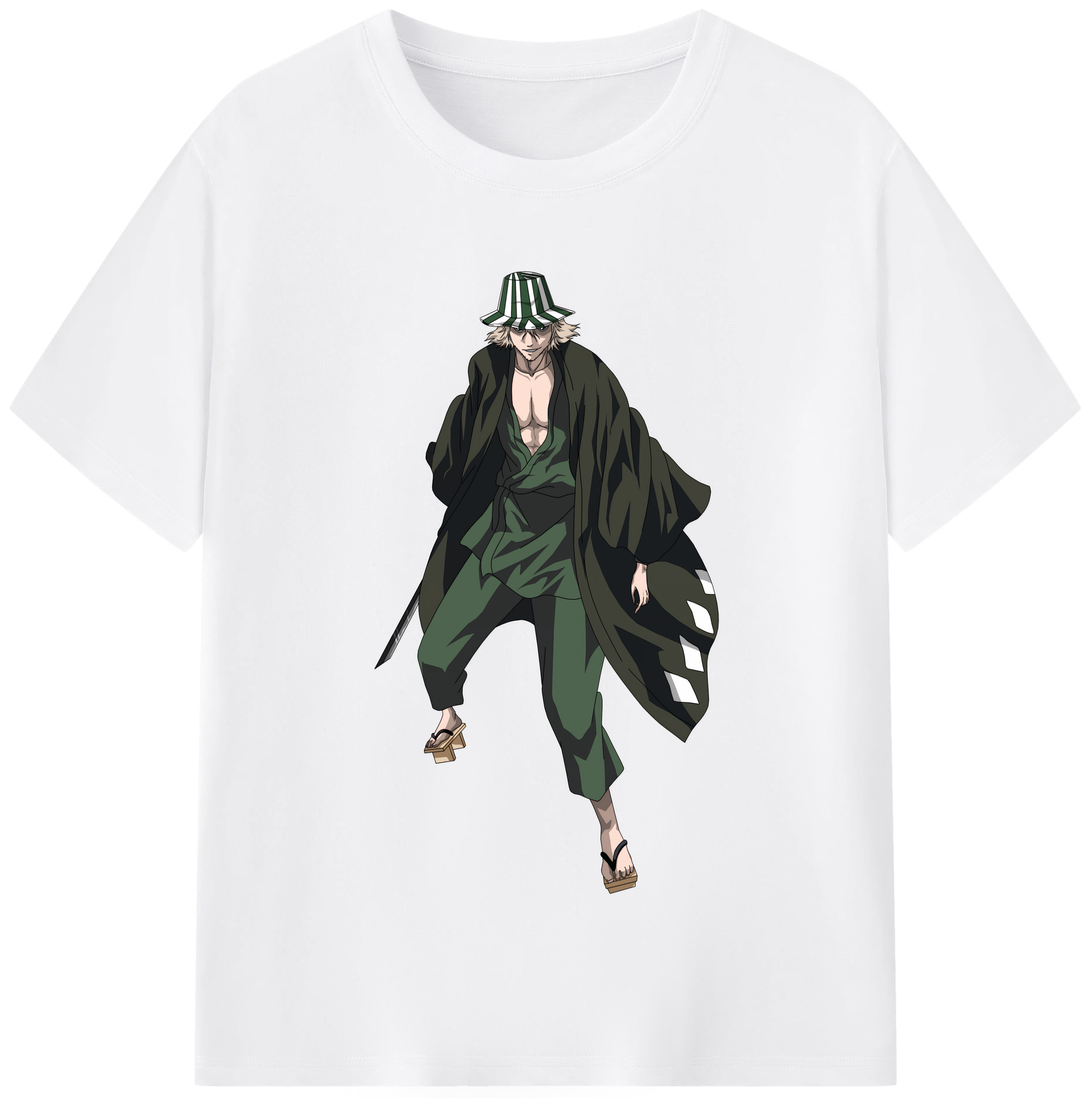 （画像用） "ブリーチ 浦原 喜助（うらはら きすけ） BLEACH Urahara Kisuke " 綿100％半袖Tシャツ（フロントプリント）