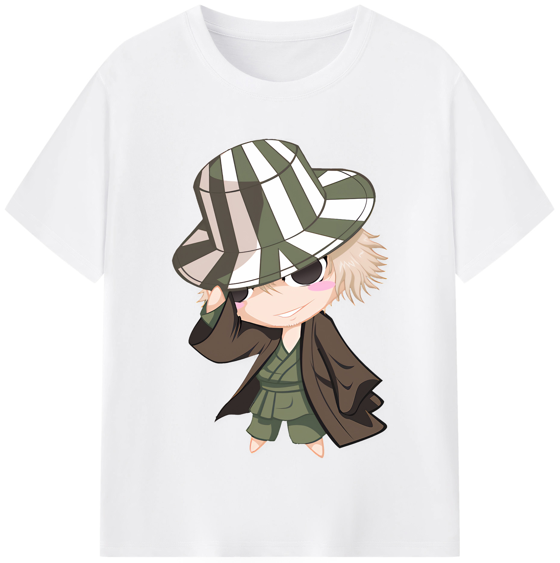 （画像用） "ブリーチ 浦原 喜助（うらはら きすけ） BLEACH Urahara Kisuke " 綿100％半袖Tシャツ（フロントプリント）
