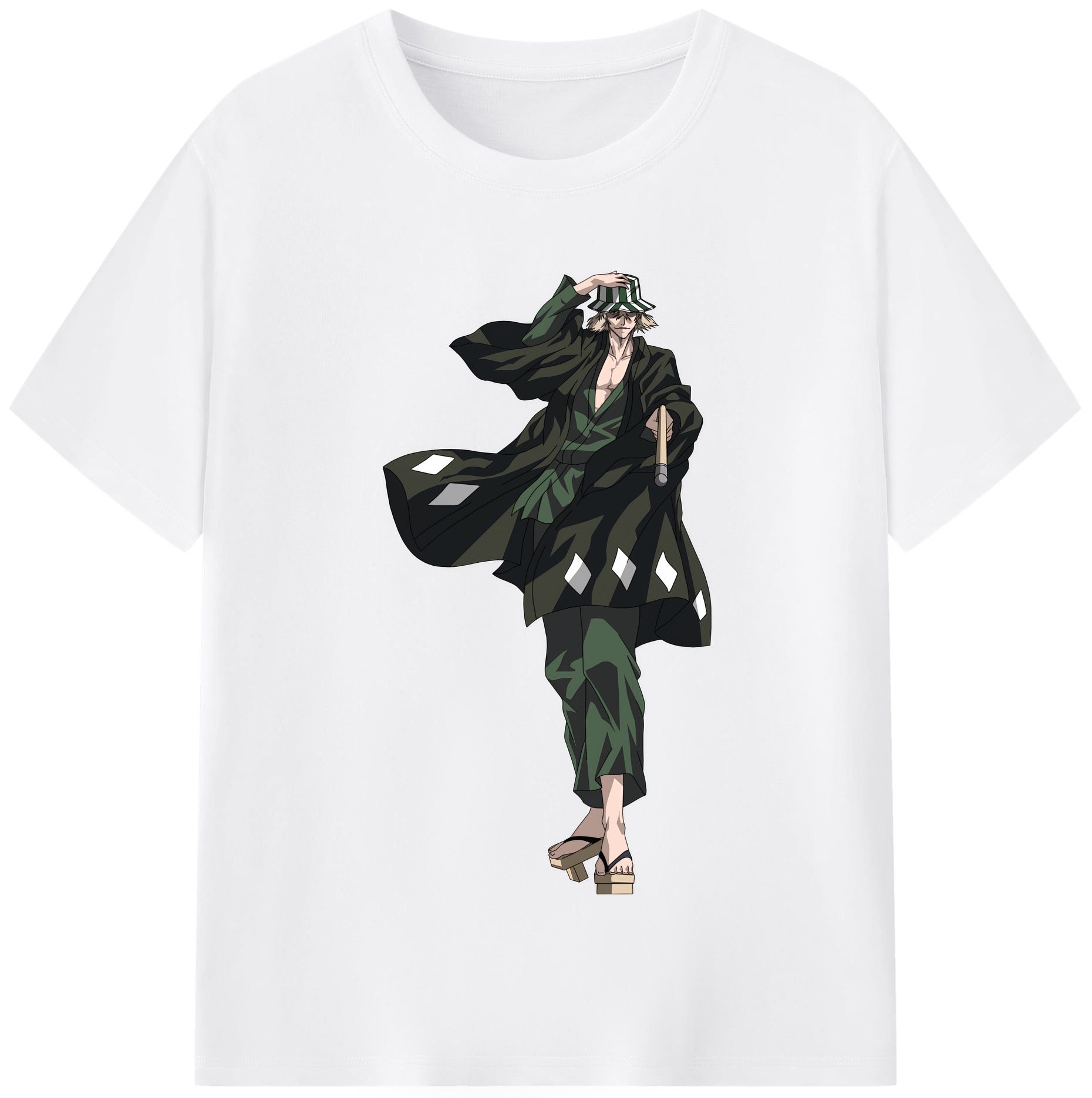 （画像用） "ブリーチ 浦原 喜助（うらはら きすけ） BLEACH Urahara Kisuke " 綿100％半袖Tシャツ（フロントプリント）