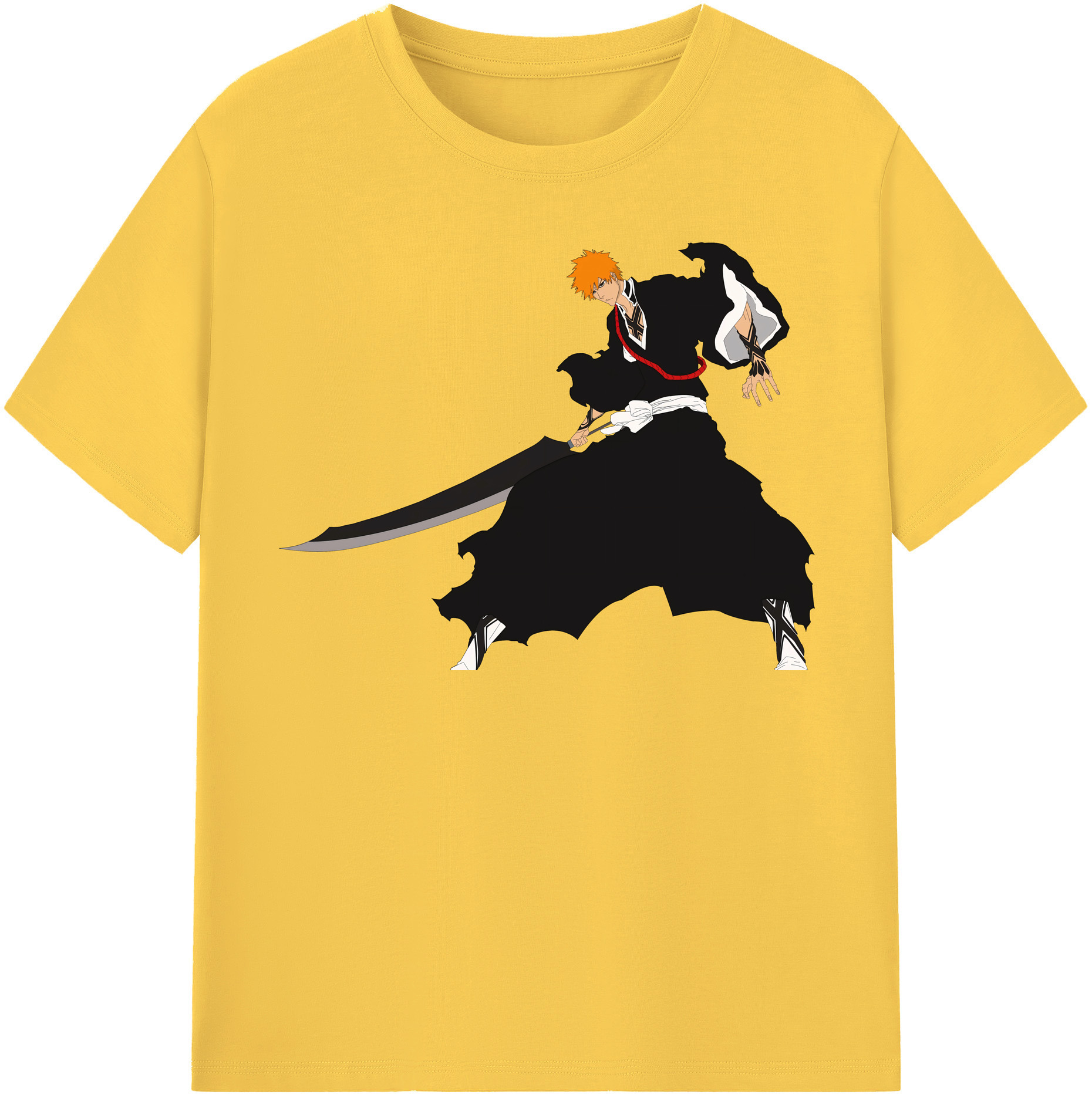 （画像用） ブリーチ 黒崎一護（くろさき いちご）BLEACH Kurosaki Ichigo 綿100％半袖Tシャツ（フロントプリント）