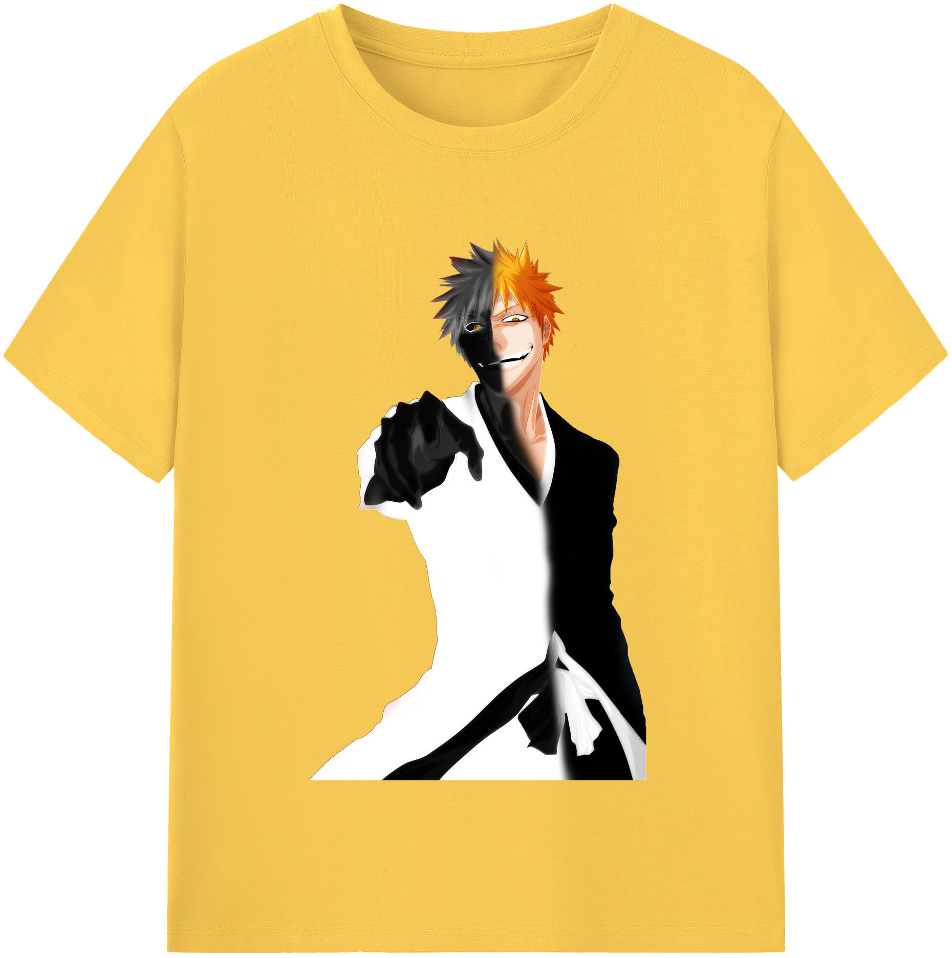 （画像用） ブリーチ 黒崎一護（くろさき いちご）BLEACH Kurosaki Ichigo 綿100％半袖Tシャツ（フロントプリント）