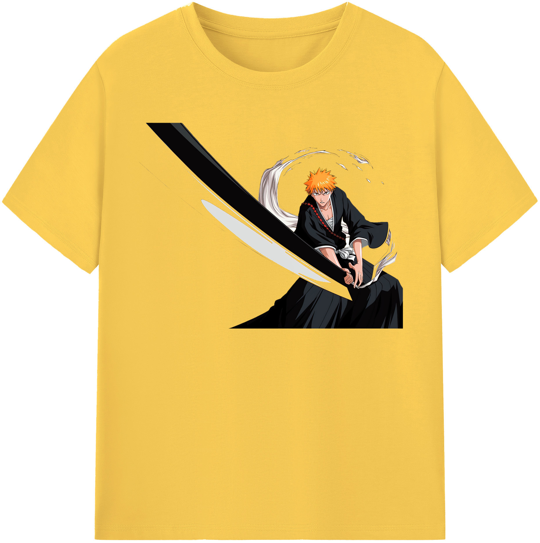 （画像用） ブリーチ 黒崎一護（くろさき いちご）BLEACH Kurosaki Ichigo 綿100％半袖Tシャツ（フロントプリント）