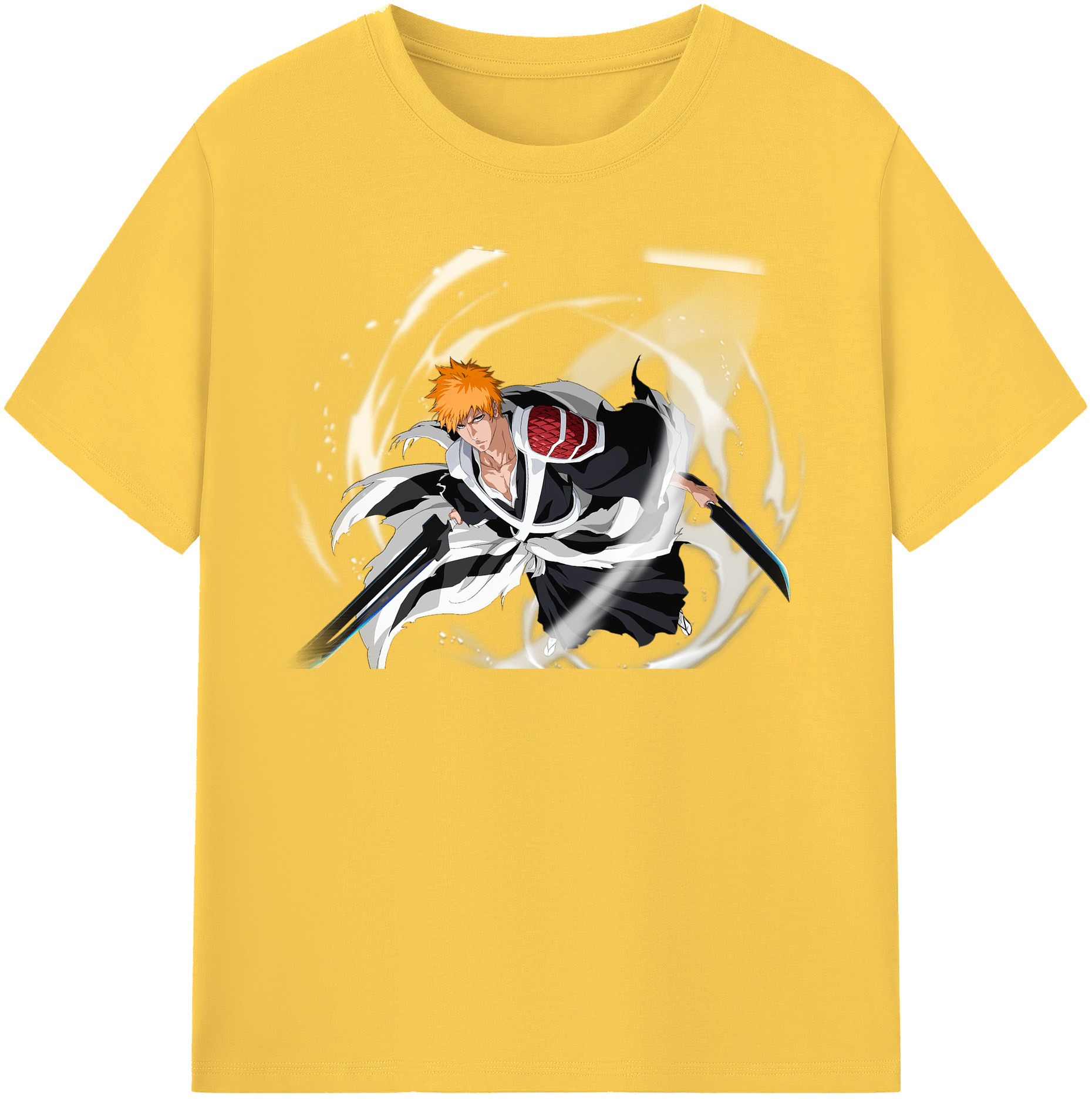 （画像用） ブリーチ 黒崎一護（くろさき いちご）BLEACH Kurosaki Ichigo 綿100％半袖Tシャツ（フロントプリント）