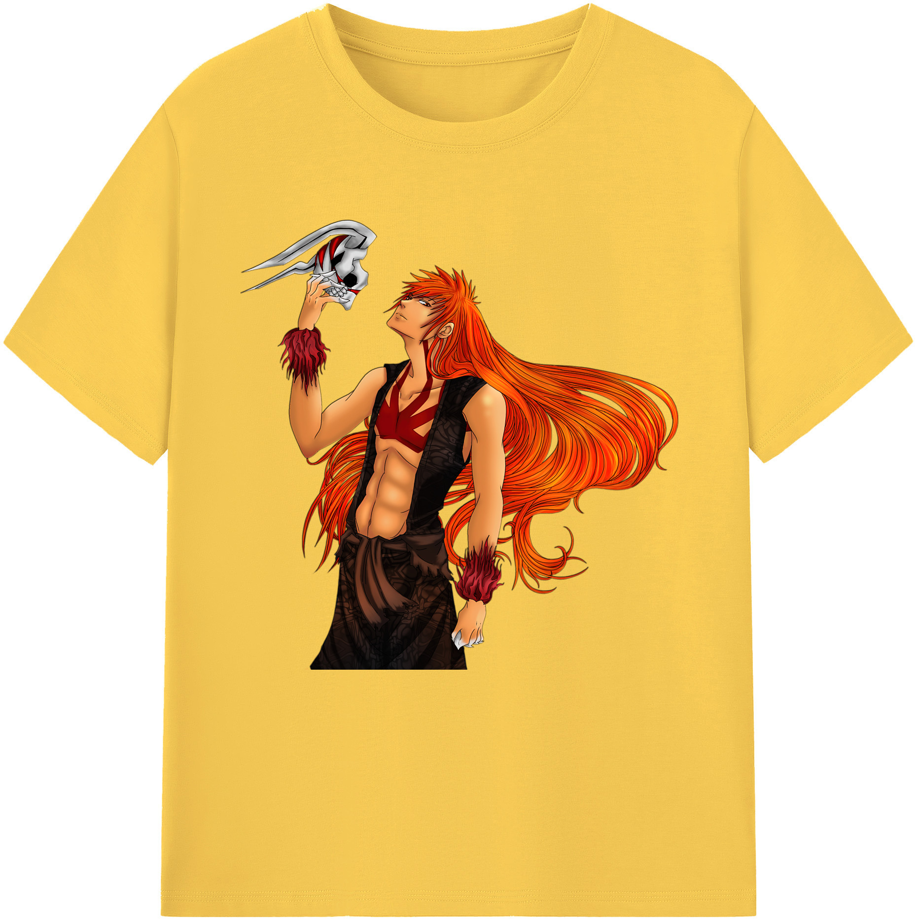 （画像用） ブリーチ 黒崎一護（くろさき いちご）BLEACH Kurosaki Ichigo 綿100％半袖Tシャツ（フロントプリント）