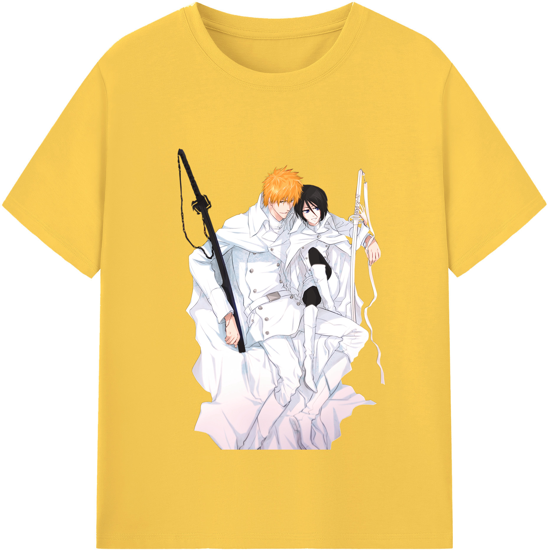 （画像用） ブリーチ 黒崎一護（くろさき いちご）BLEACH Kurosaki Ichigo 綿100％半袖Tシャツ（フロントプリント）